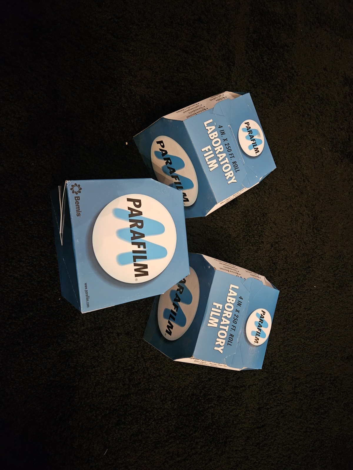 (3) Parafilm M PM-999 Laboratory Film 4″ x 250′ Double Size RollS × 3 BRAND NEW!