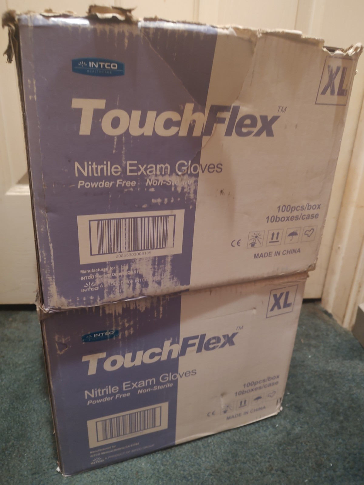 Intco Touch flex Nitrile Exam Gloves Powder Free 1000 Gloves Extra Large Full…