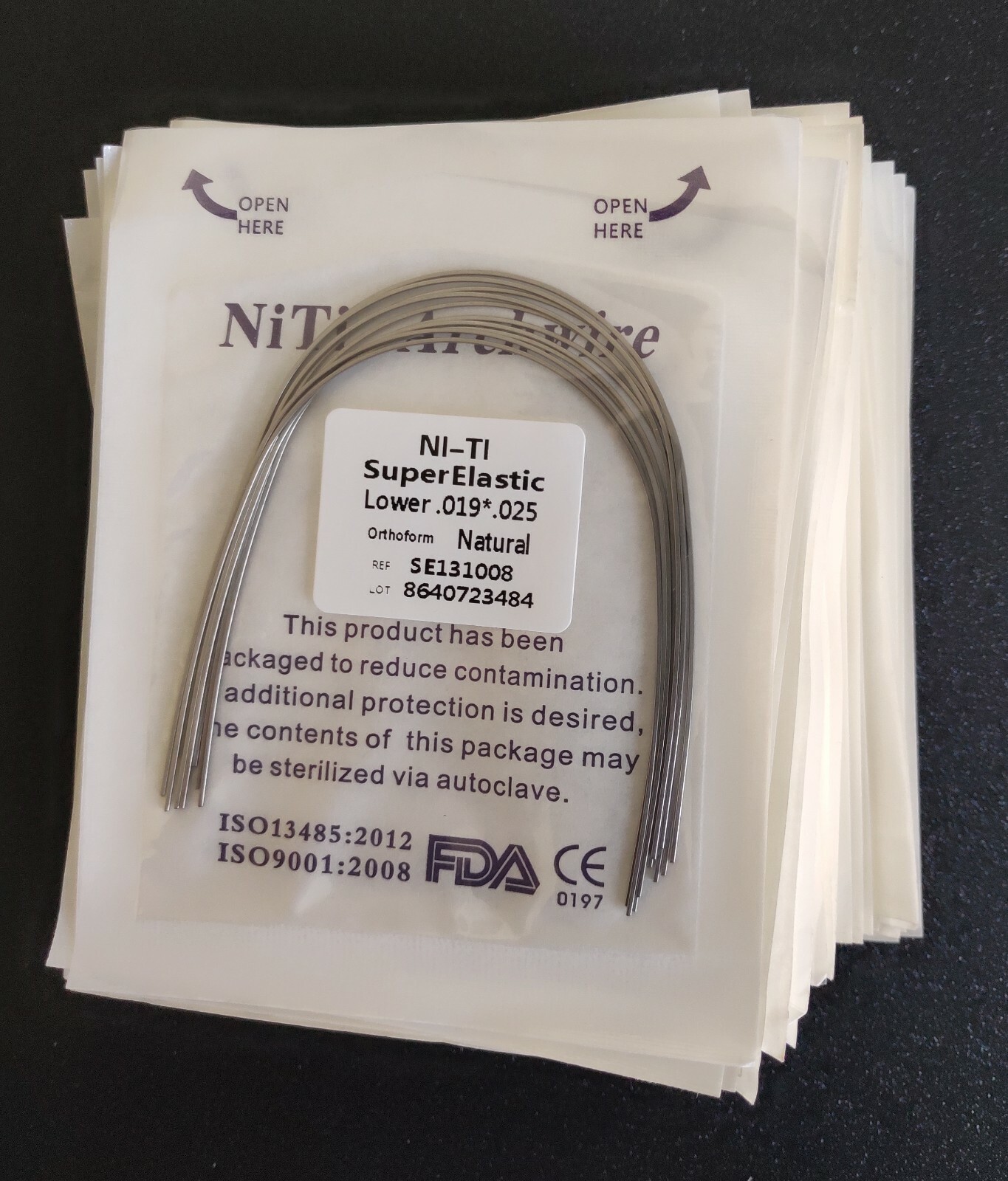 Orthodontic Wire Rectangular Super Elastic Niti Arch Wire Bows Nature Form