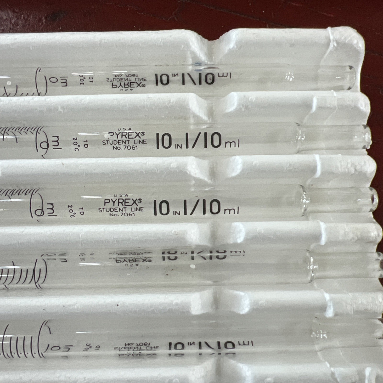 (6x) Pyrex 10ml Pipets 1/10 Cat No: 7061 IBM-889 New In The Box
