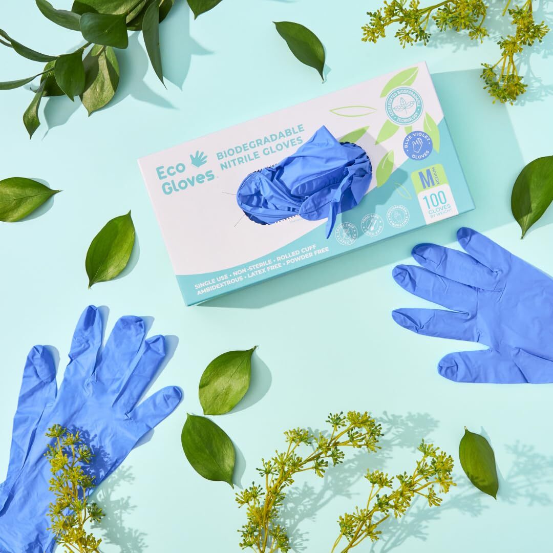 Ecofriendly Biodegradable Nitrile Disposable Gloves Powder Free Latex Free Food