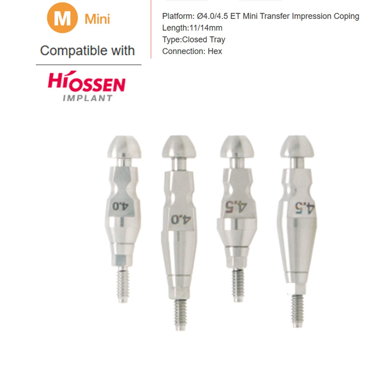 Hiossen Implant System Zest Locator Healing Transfer Abutment Impressions Analog