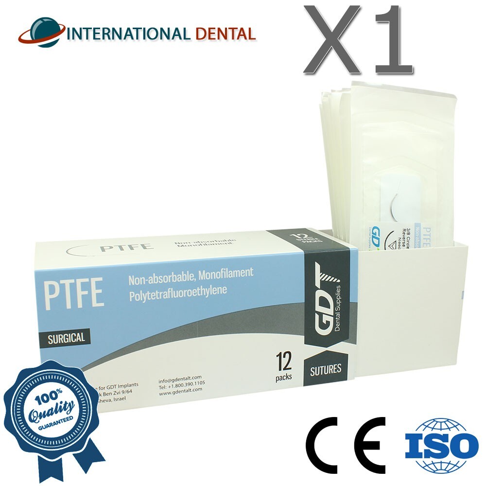 5-0 GDT Monofilament Polytetrafluoroethylen PTFE Sut ures 75cm Non-Abs orbable