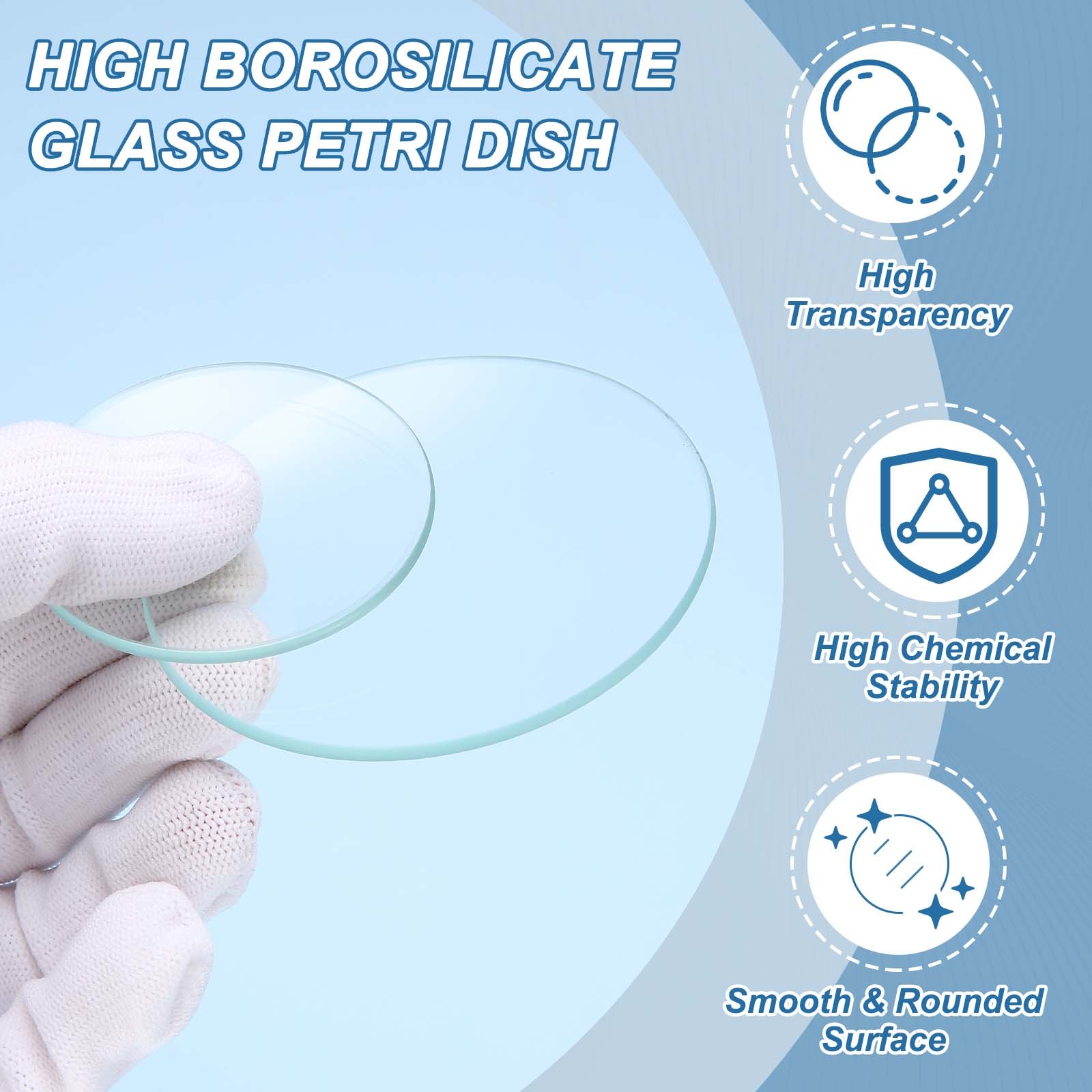 90mm/3.5 Inch Diameter Watch Glass, 6 Pcs High Transparent Smooth Edges