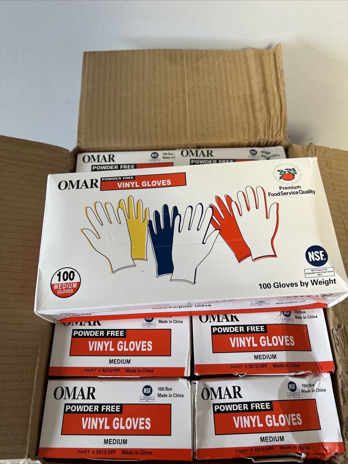 Omar Disposable Powder-Free Vinyl General-Purpose Gloves, Medium (Case of 1000)