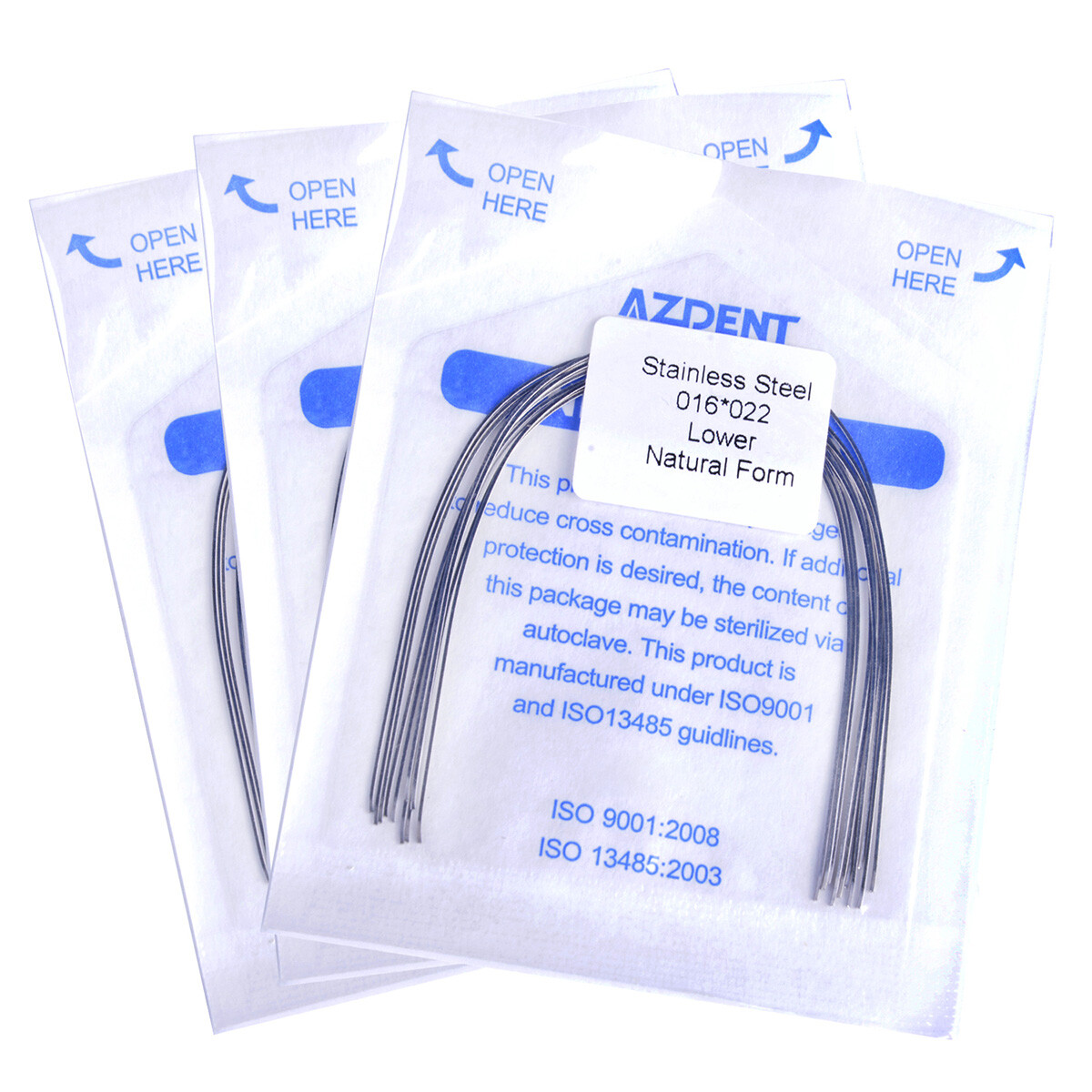 AZDENT Alambre de Arco Rectangular Dental de Acero Inoxidable para Ortodoncia 16