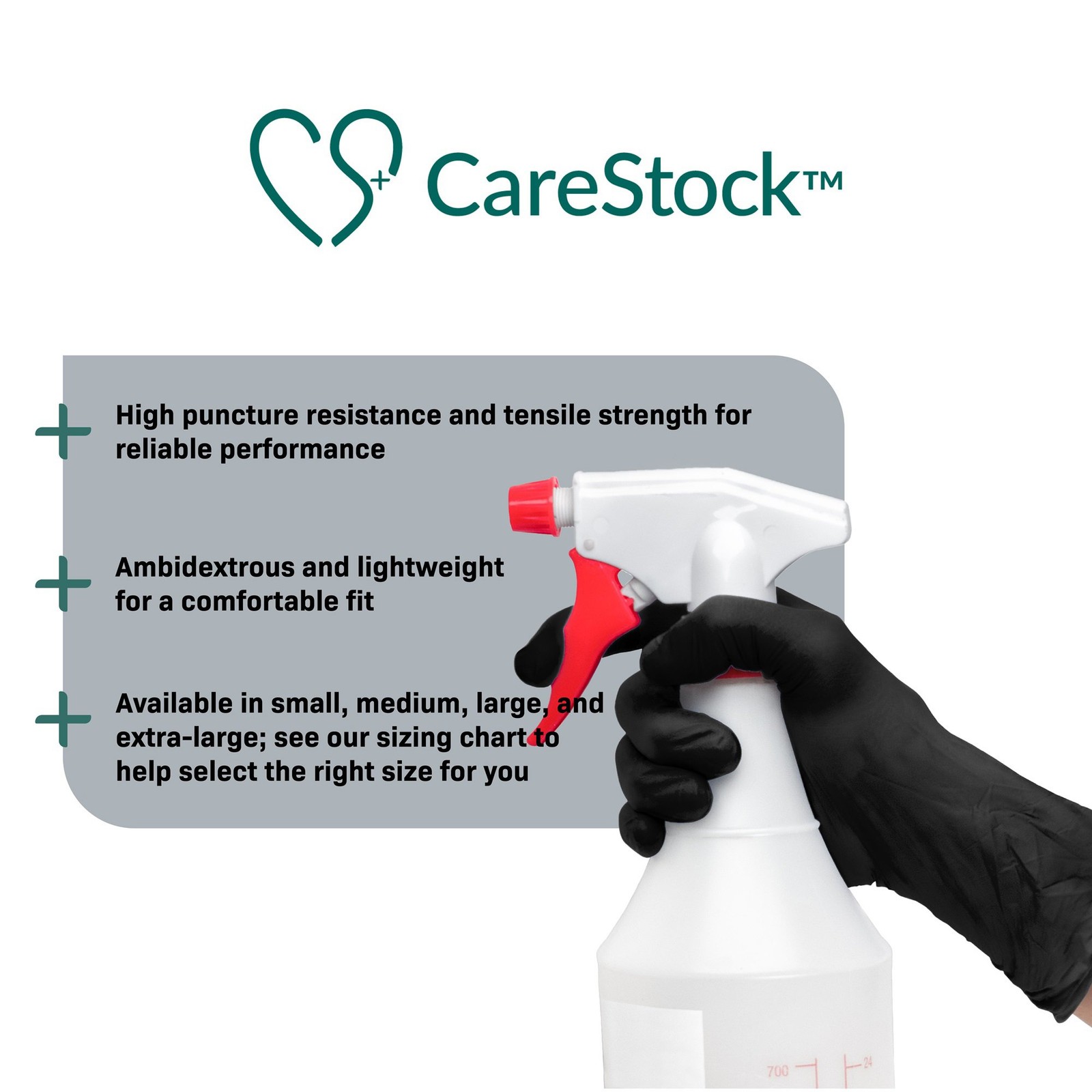 CareStock Nitrile Exam Glove Standard Cuff Length MEDIUM CS2774 250 per Box