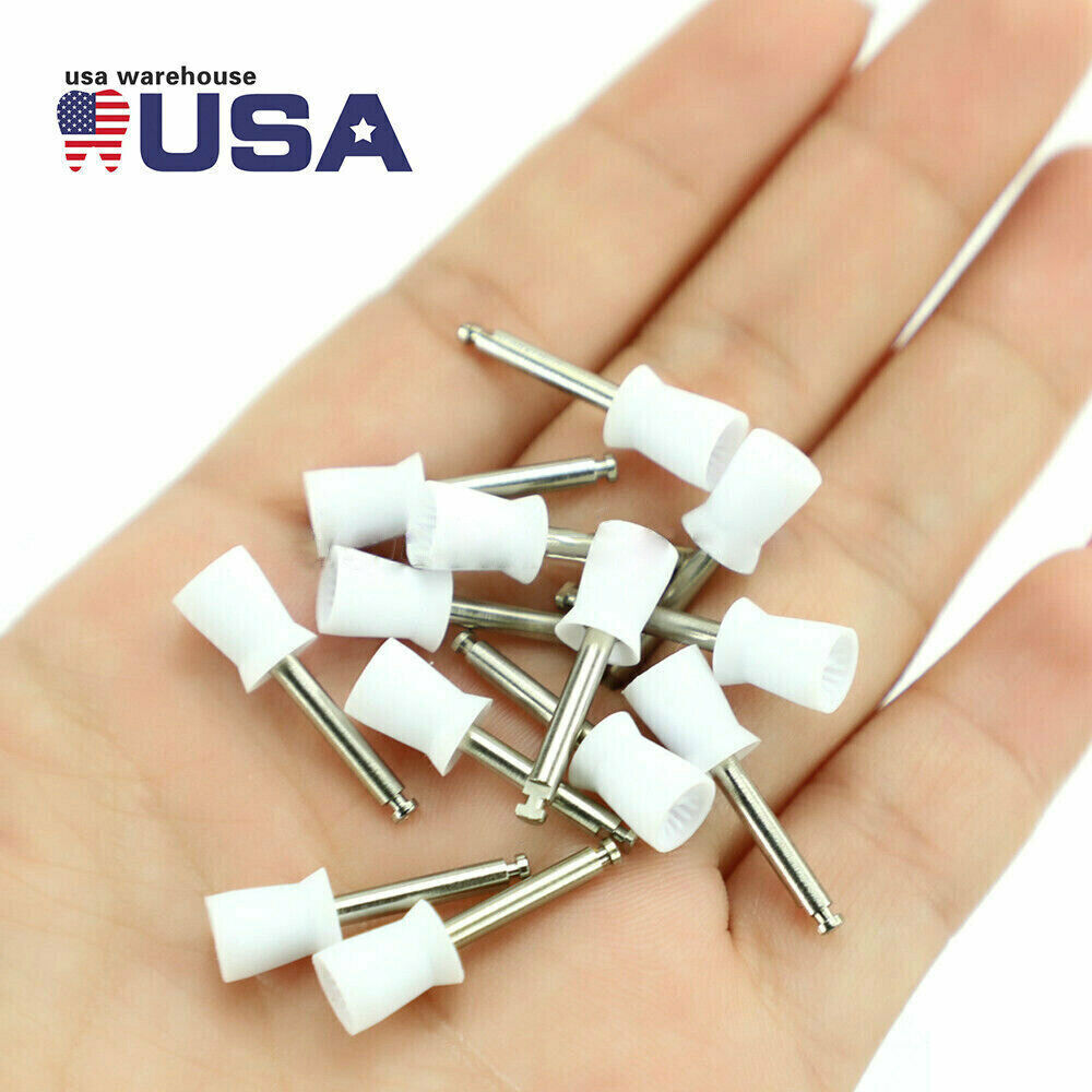 100pcs Dental Tooth Prophy Polishing Cups Latch Type Rubber Polish Polisher US