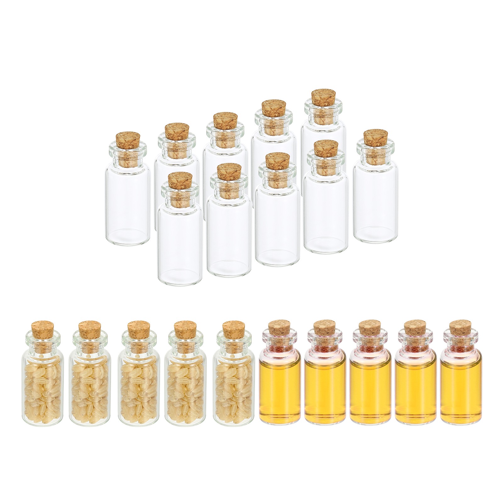 4ml Tiny Glass Bottles Vials 20Pcs Mini Clear Bottles Glass with Cork Stoppers