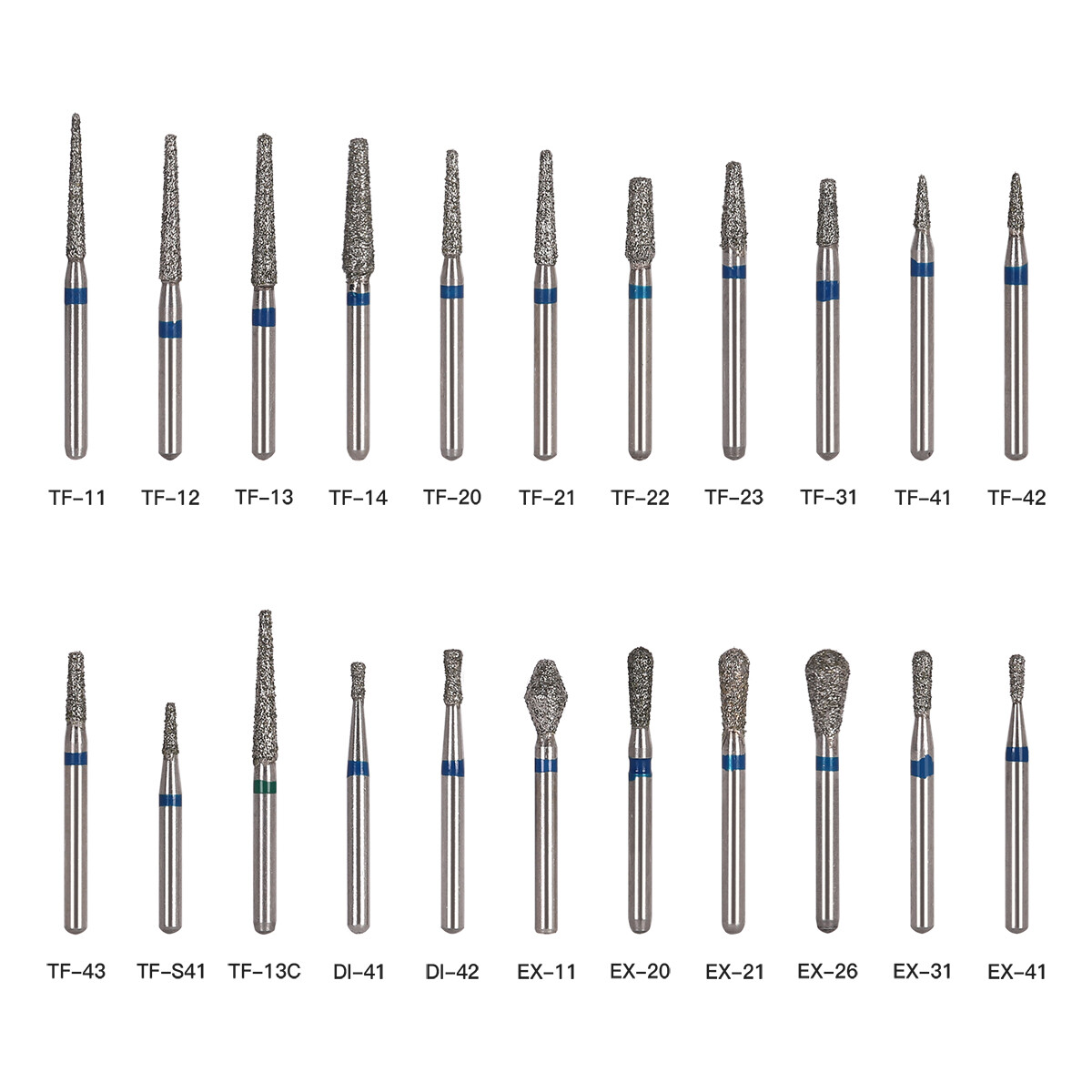 1000pcs/200Box AZDENT Dental Diamond Burs For High Speed Handpiece Friction Grip