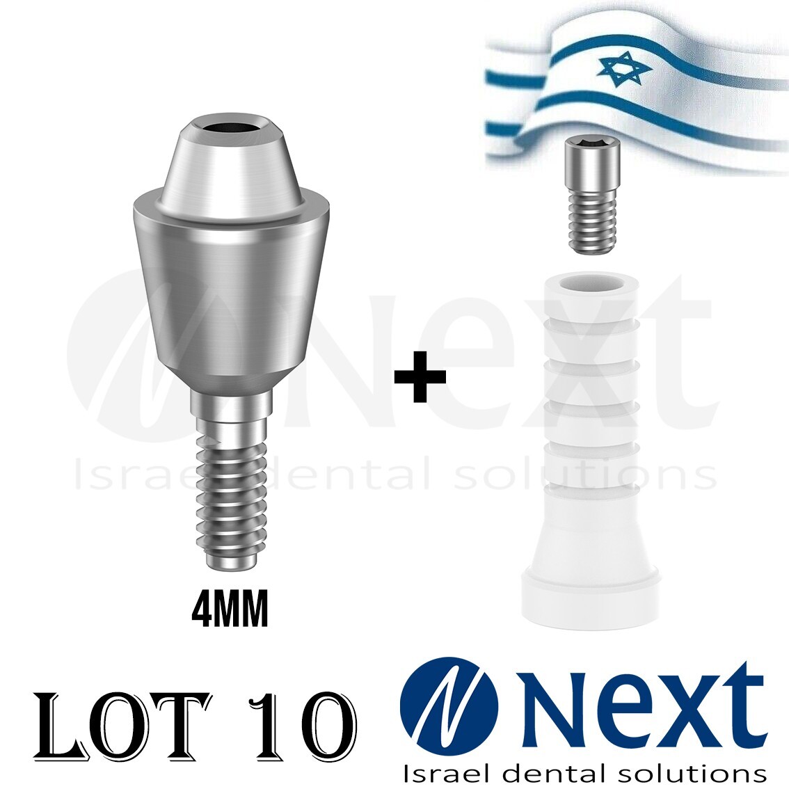 LOTx10 New Straight abutment Multi Unit 4 mm plastic sleeve screw 1.72