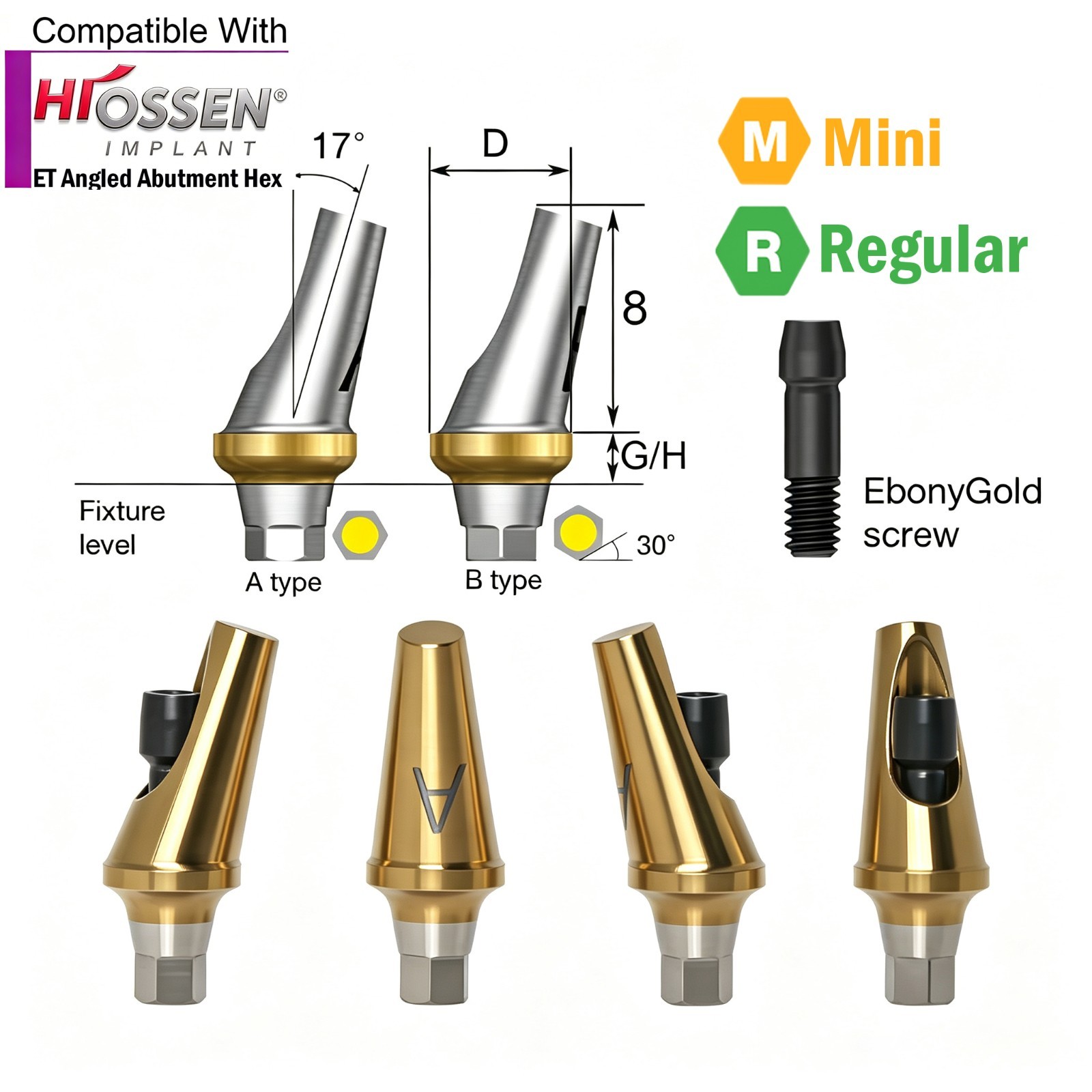 US Dental Transfer Analog Healing Abutment Locators fits Osstem Hiossen ET