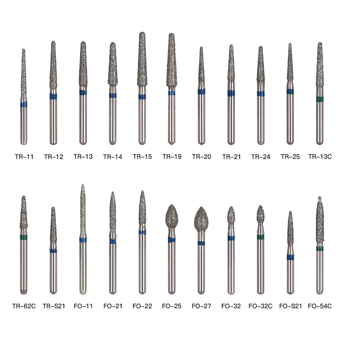 1000pcs/200Box AZDENT Dental Diamond Burs For High Speed Handpiece Friction Grip