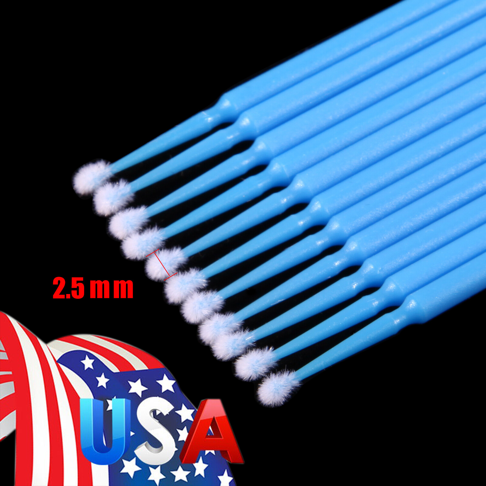 Dental Micro Brush Disposable Materials Tooth Applicators Regular Blue 2.5mm