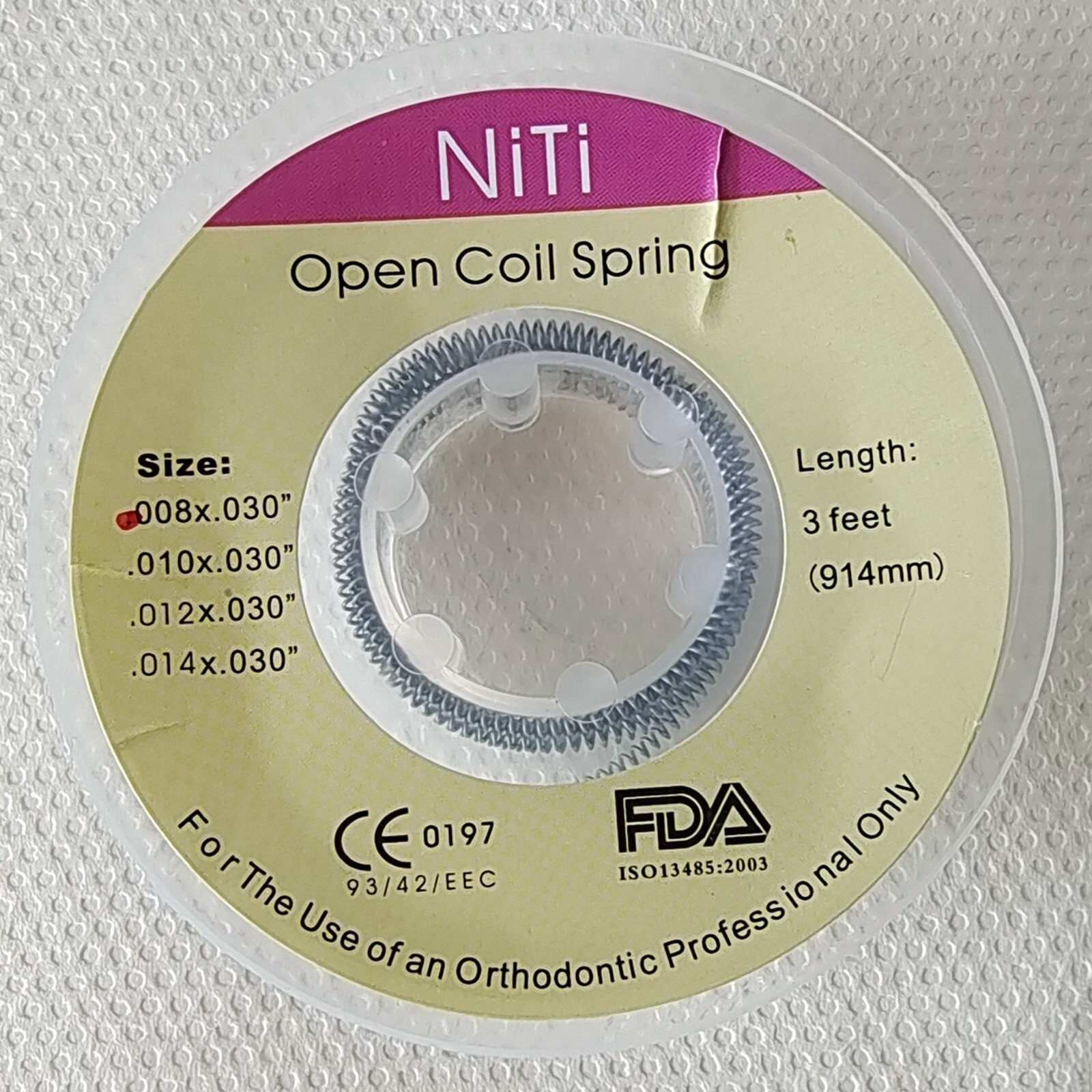 1 Roll Dental Orthodontic Niti Open Coil Spring Spool Dia.008 *030 » inch 914mm