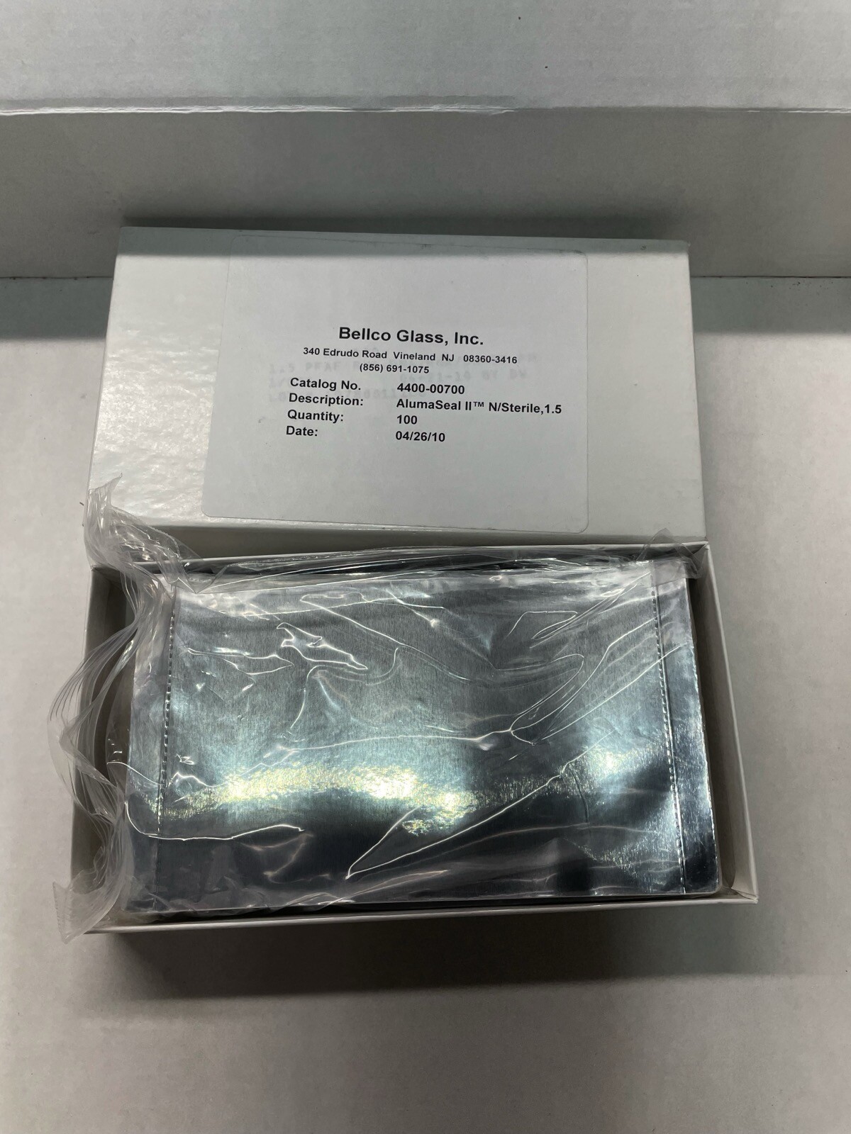 Bellco AlumaSeal II Aluminum Sealing Film, 100 Sheets, -80 to 120˚C, 4400-00700