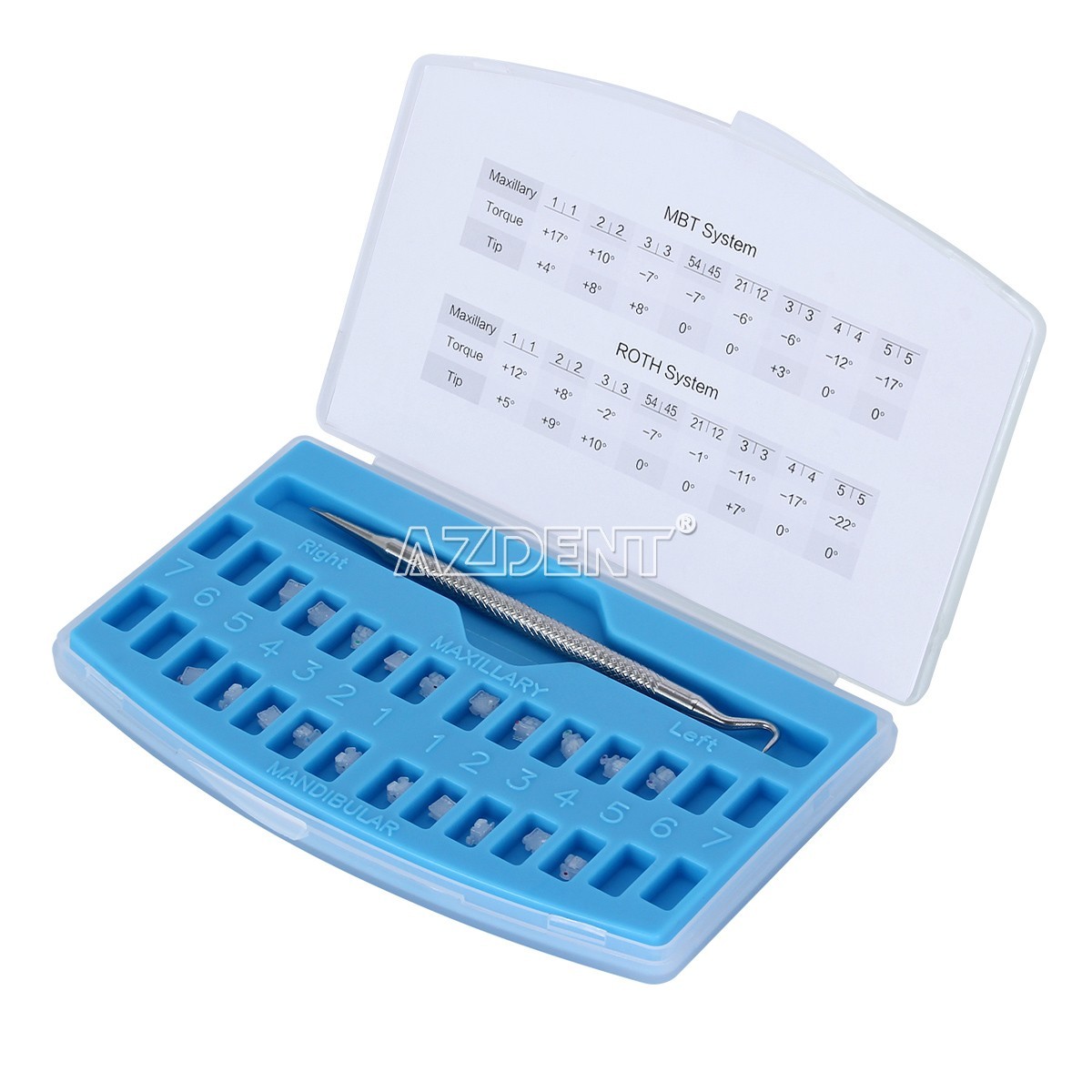 Dental Orthodontic Self Ligating Clear Ceramic Brackets Braces MBT.022 Hooks 345
