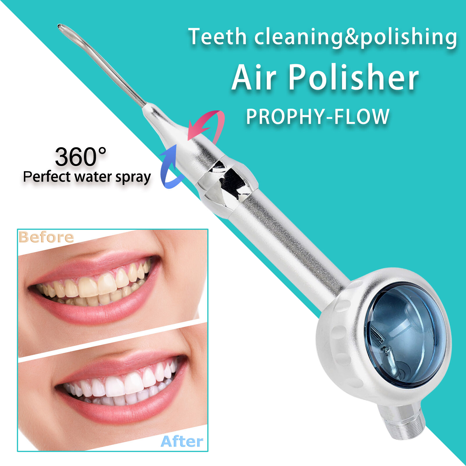 Dental Air Flow Teeth Polishing Polisher Handpiece Hygiene Prophy Jet 2 Holes US