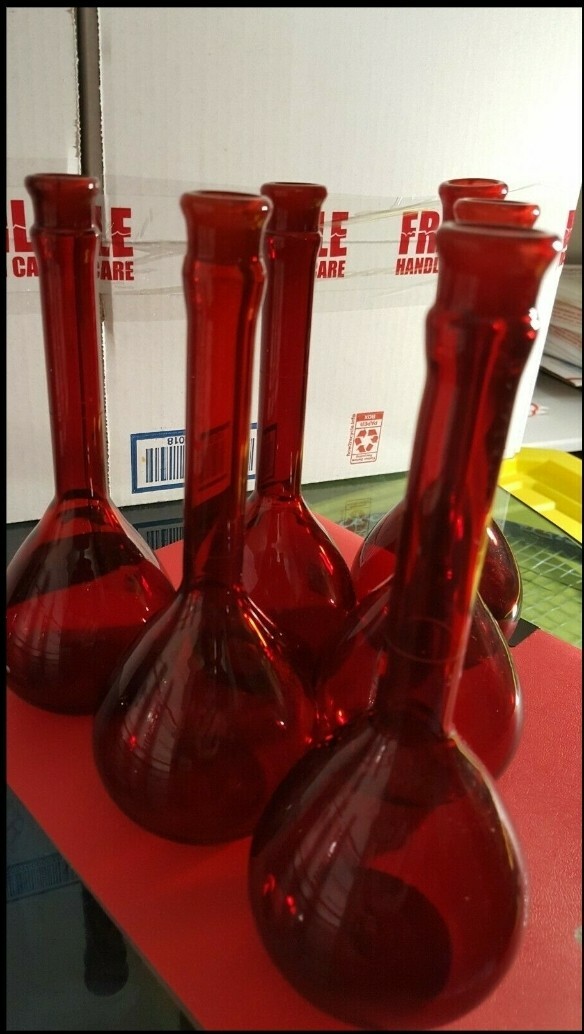 6/PK Kimax 200mL RaySorb Class A Red Glass Volumetric Flask 28016 R/CZ10