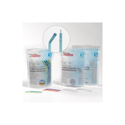 Crosstex BCSAWS Sparkle Disposable Air / Water Syringe Tips Assorted 250/Bg