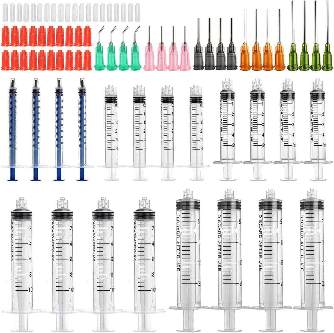 Glue Applicator Syringe with Blunt Tip Needle and Cap, for Liquid, Glue, Ink, Pe