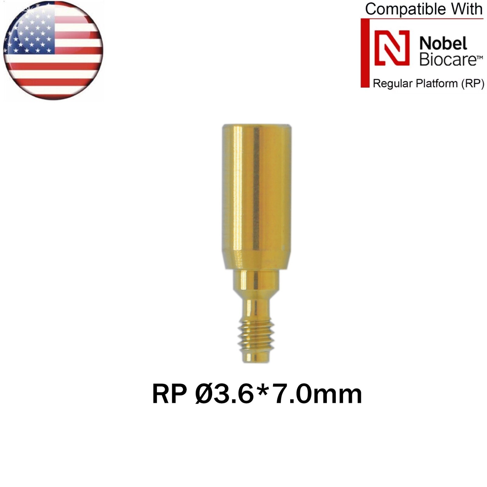 US Dental Healing Abutments Cap RP ∅3.6/5.0/6.0 H3/5/7mm fits Nobel Biocare