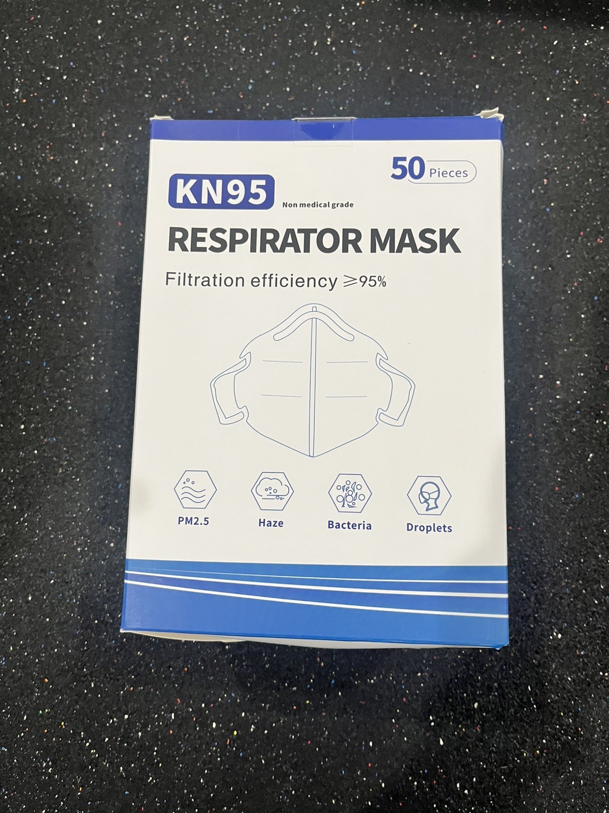 KN95 Masks (50 Pack) Individually Wrapped w/ comfortable nose cushioning