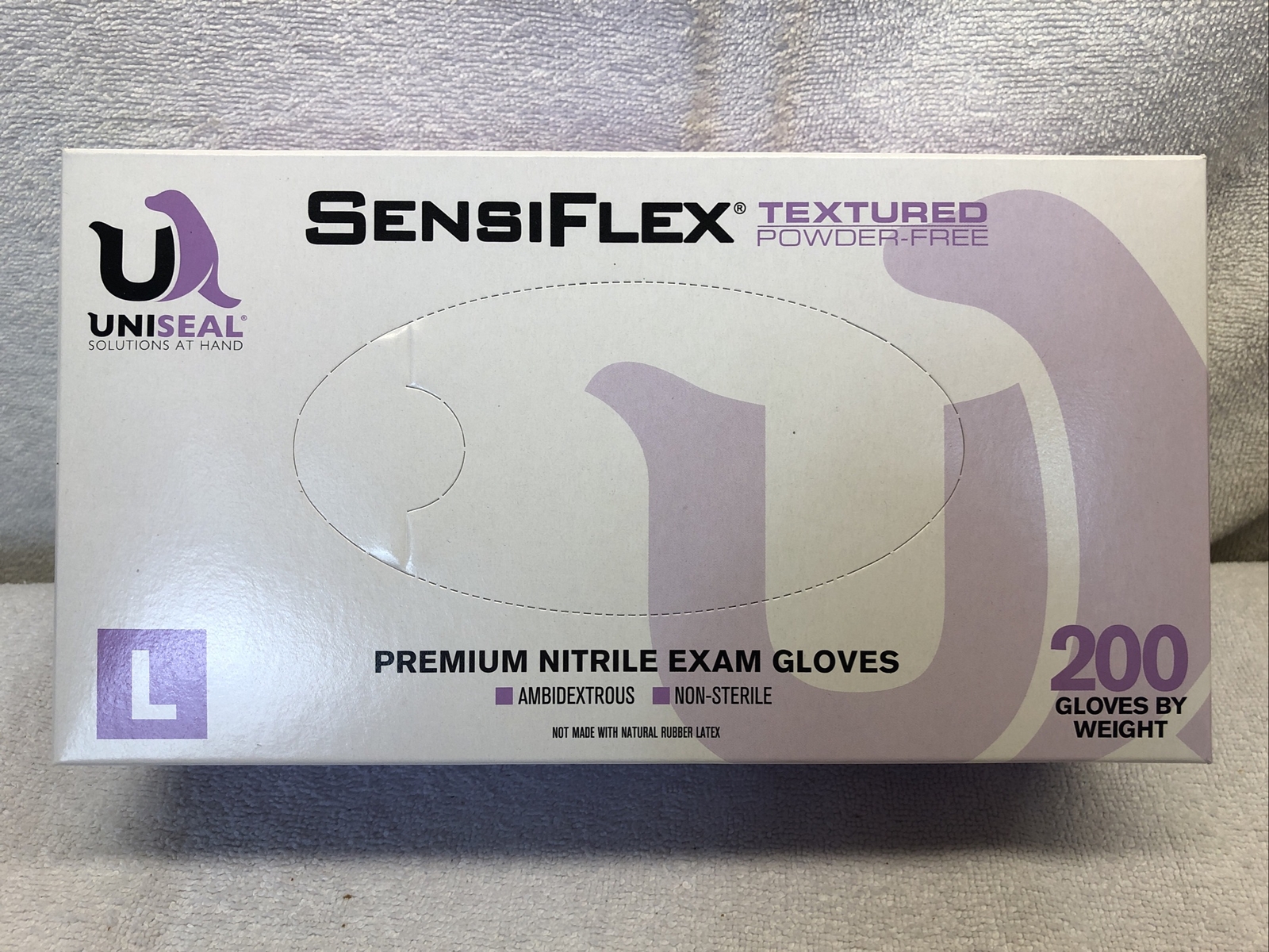 200 Uniseal SensiFlex 202-8 Large Nitrile Exam Gloves Powder-free Textured (3295