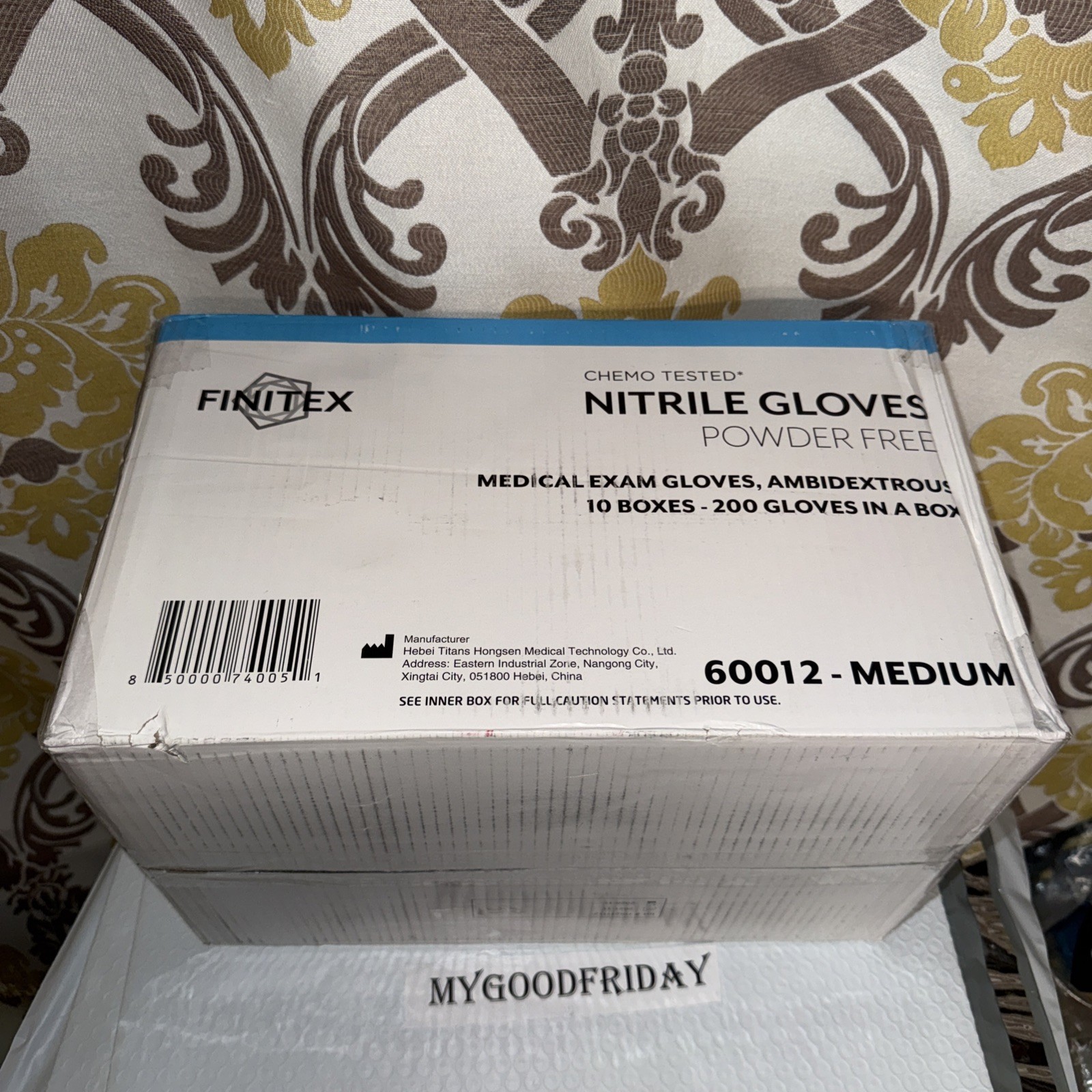 FINITEX Blue Nitrile Powder-Free Exam Gloves, 10 Boxes, 2000, Medium 60012