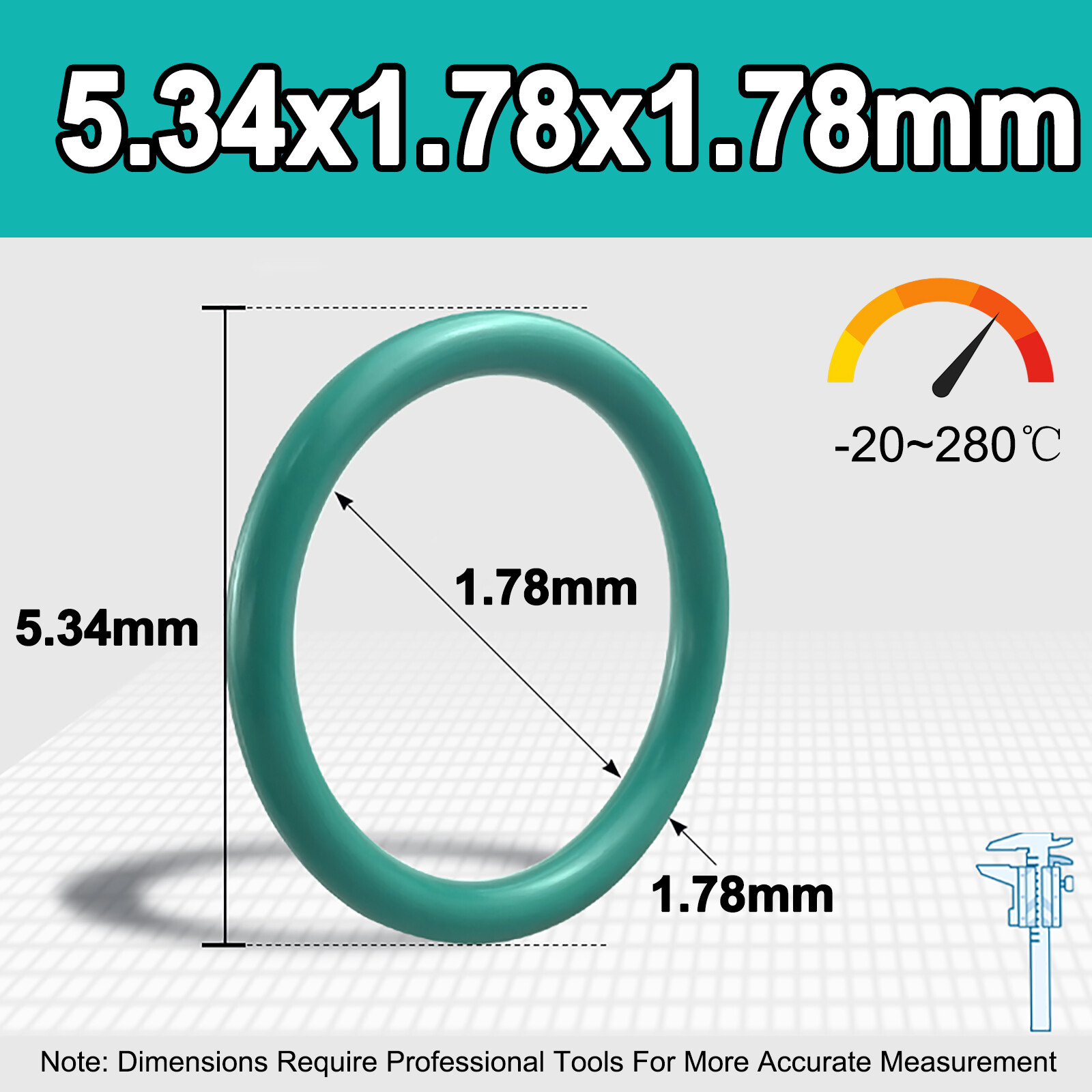 Metric FKM O Ring Seal 1.78mm Cross Section Plumbing Repair ID:1.78-32mm (Green)