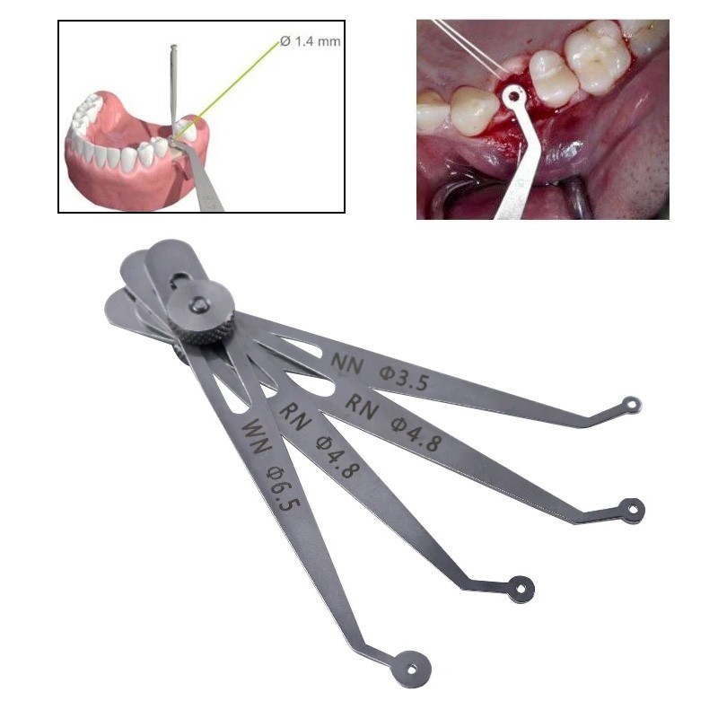 Dental Implant Gap Gauge Calipers Position Planning Ruler Measuring Diagnosis