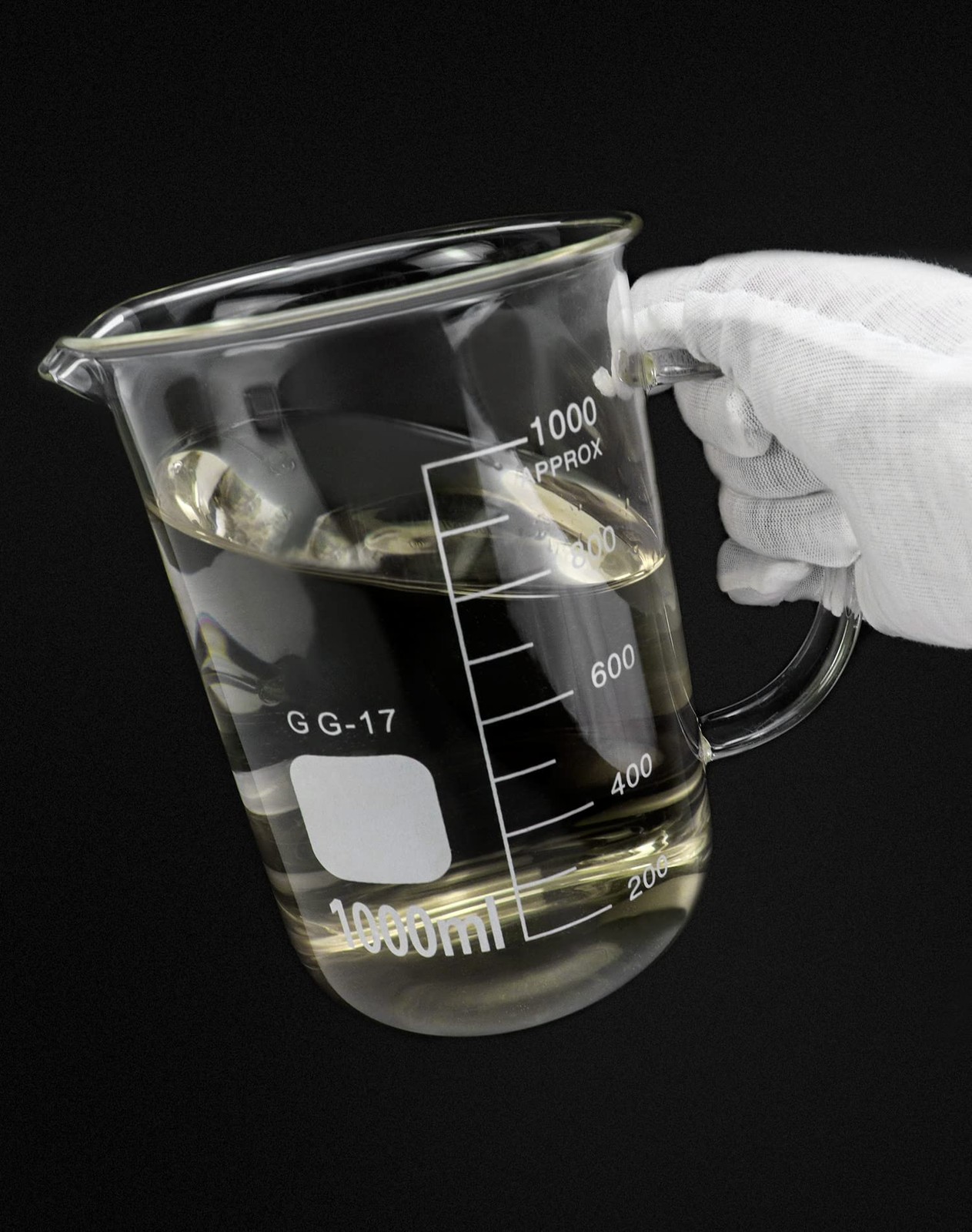 1000ml Beaker Measuring Cup Borosilicate Glass Handle Pour Spout 2 Pack