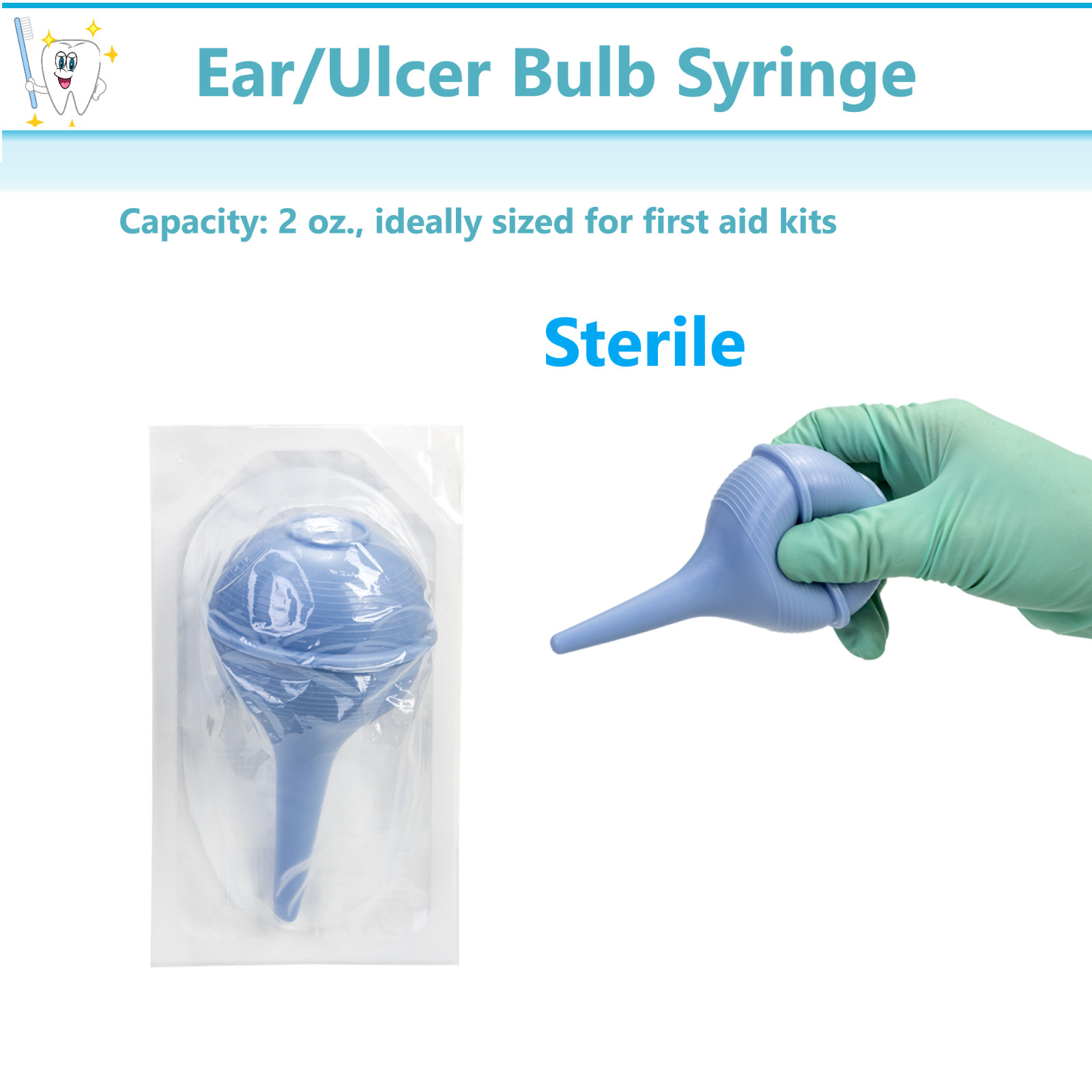 NEW INFANT BABY NEWBORN BULB EAR SYRINGE STERILE SOFT LATEX-FREE 2 OZ 1-50/Box