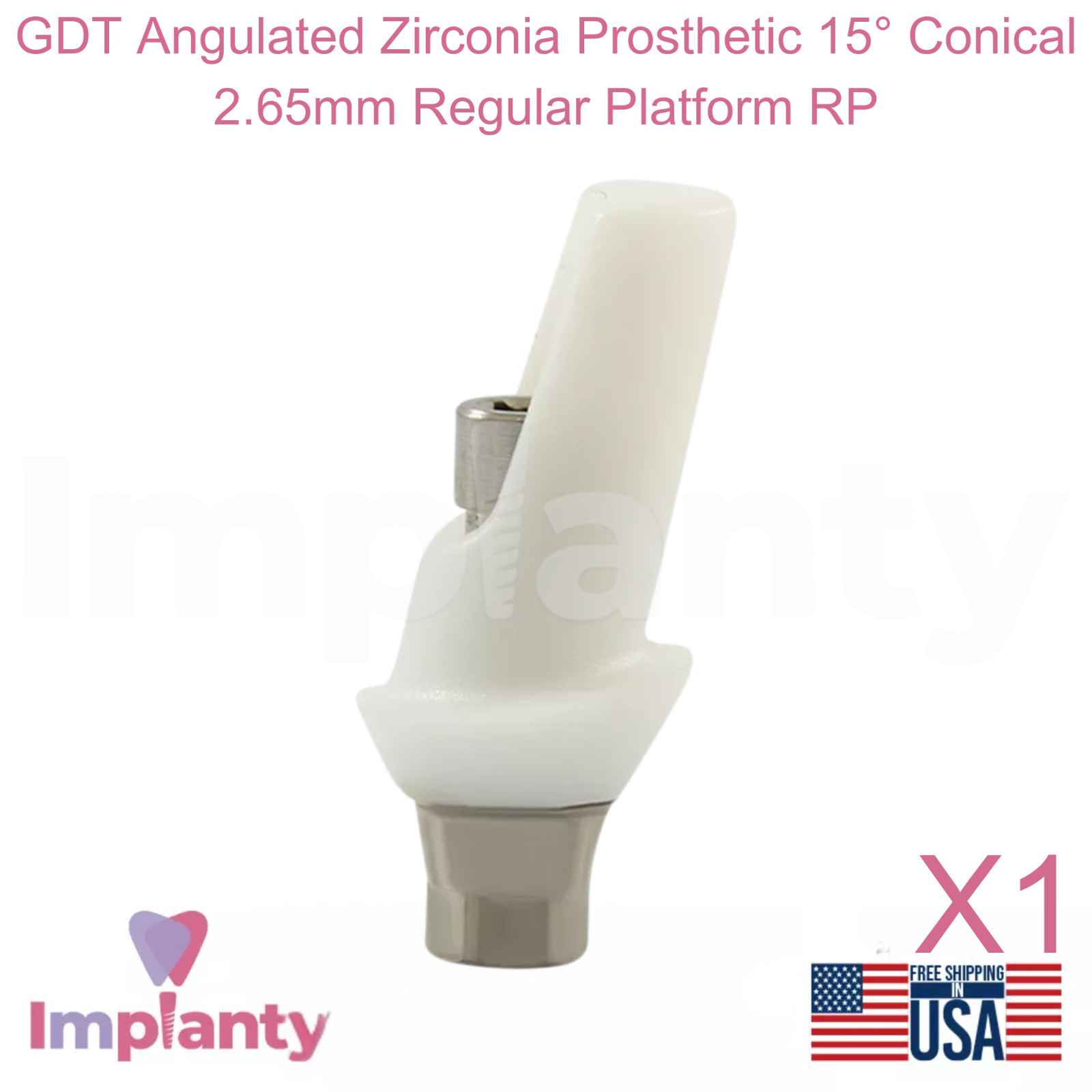 GDT Angulated Zirconia Prosthetic 15° Conical 2.65mm Regular Platform RP