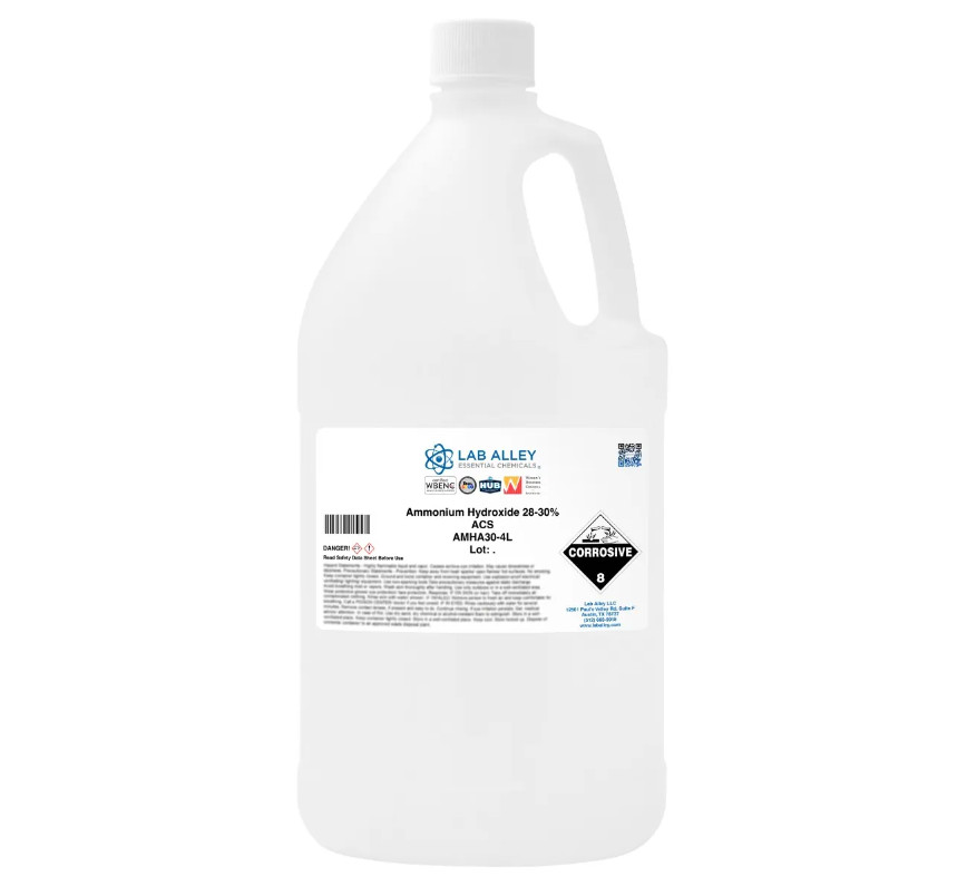 Lab Alley Ammonium Hydroxide 28-30% Solution, ACS Grade, 4L !!