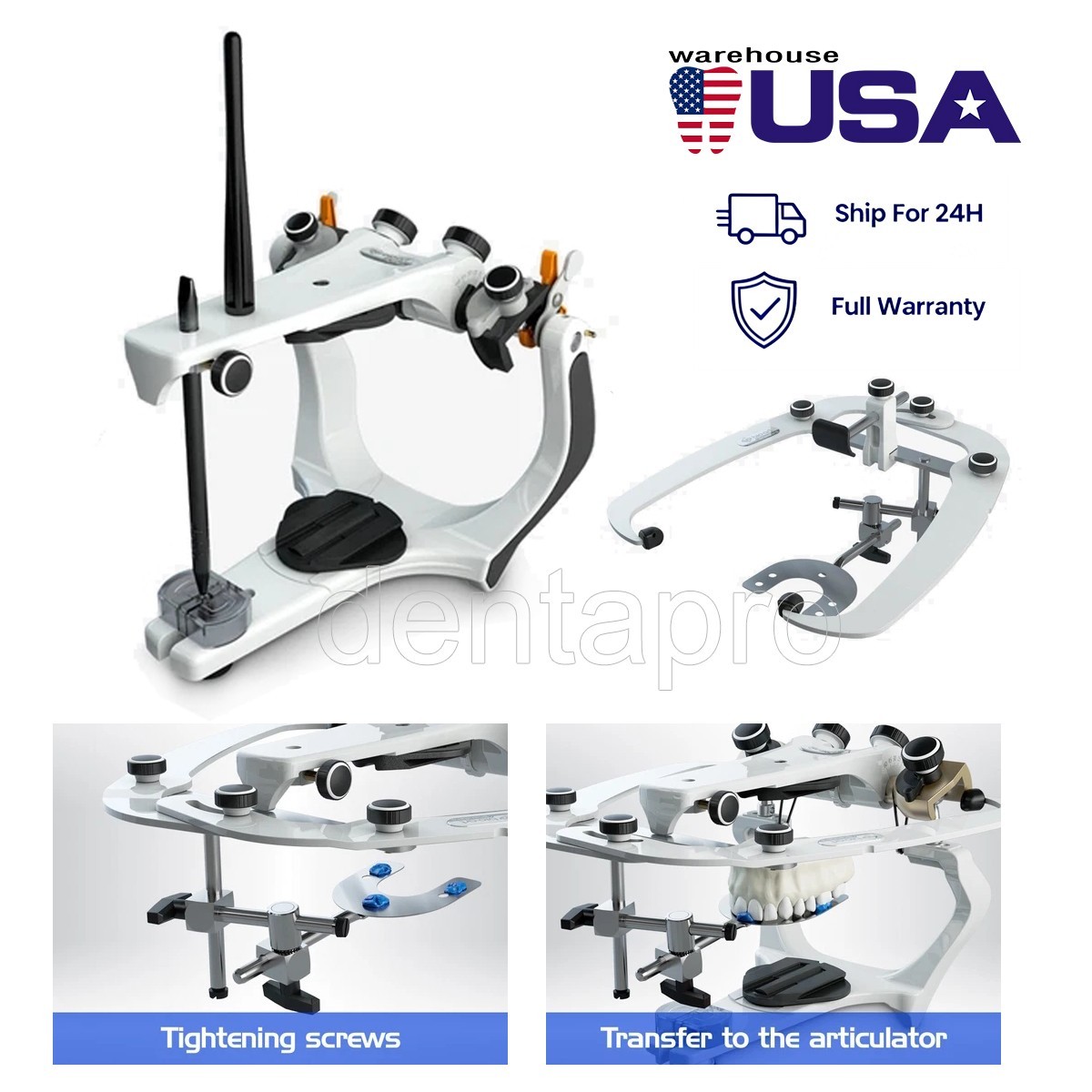 Semi-Adjustable Articulator A7 Plus Arcon Facebow Dental Lab Professional Tool