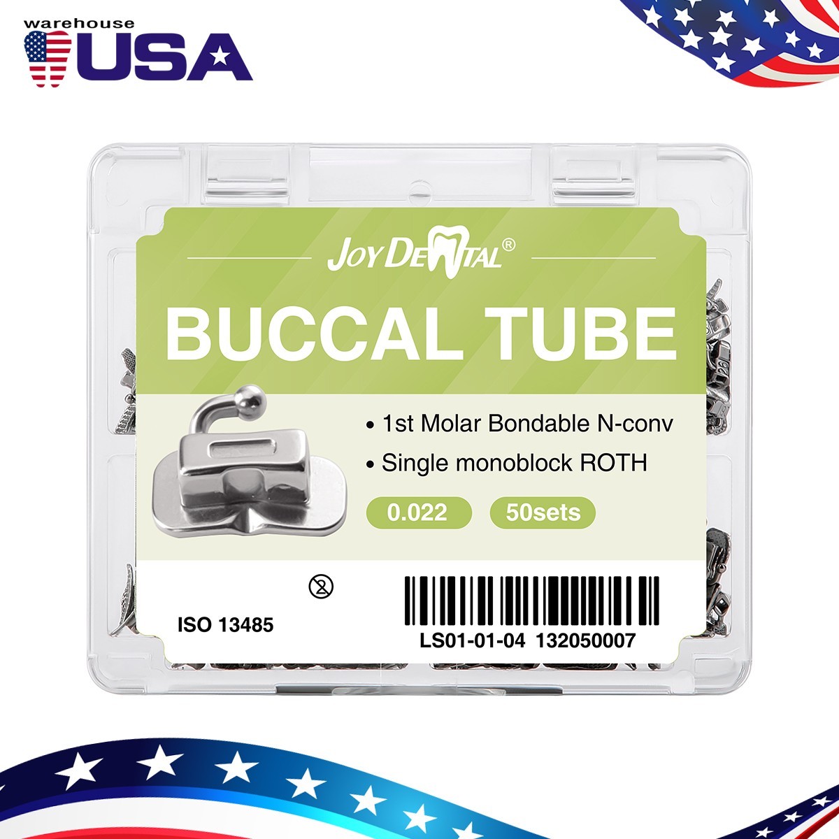 50 Sets Dental Orthodontic Buccal Tube 1st 2nd Molar Roth /MBT 022 Bondable