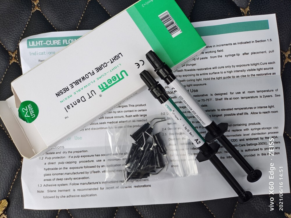UT Dental Composite Light Cure Flowable Resin Syringes A1-3 Shade Tooth Filling