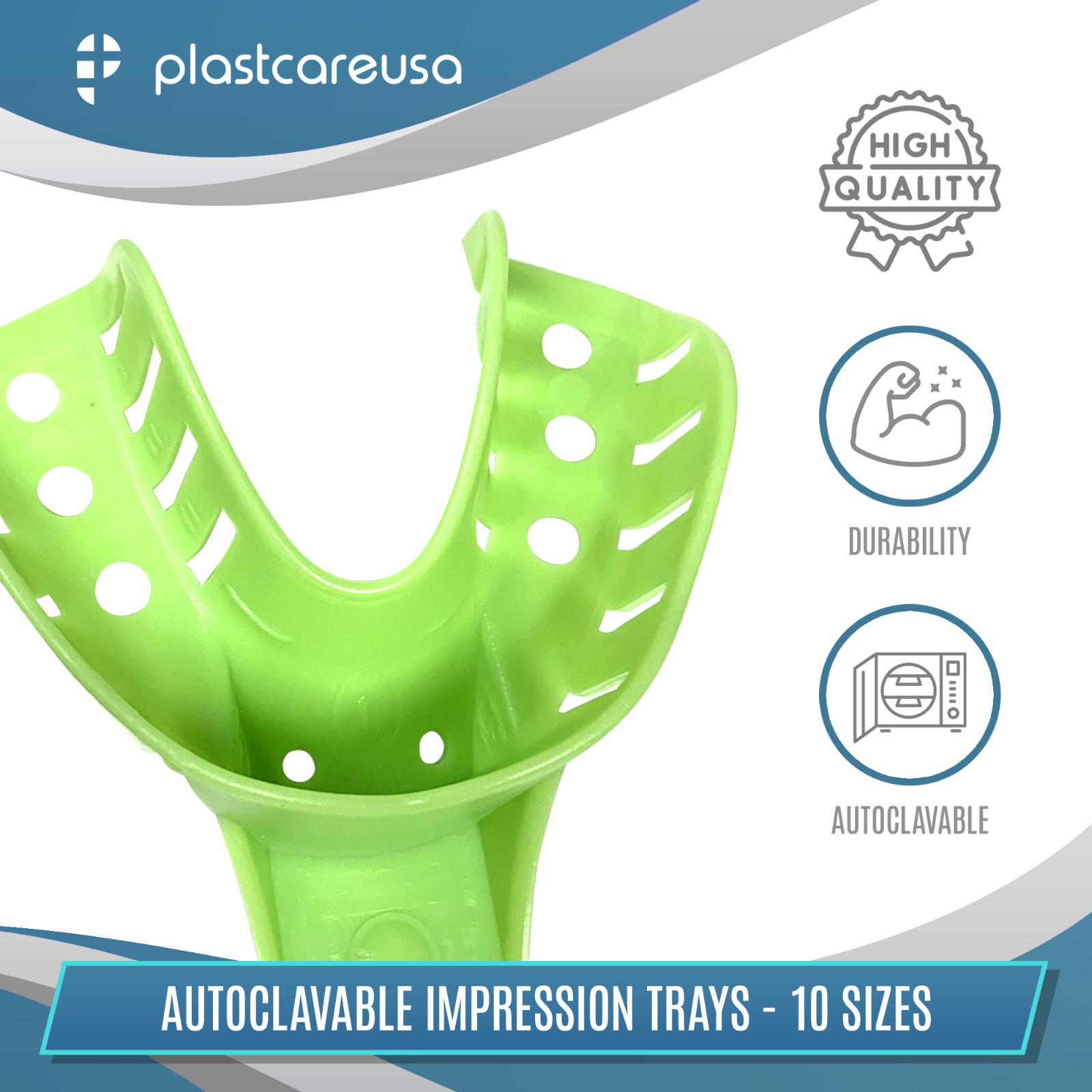 Autoclave Perforated Dental Impression Trays (#6 Small Lower) (Bag of 12)