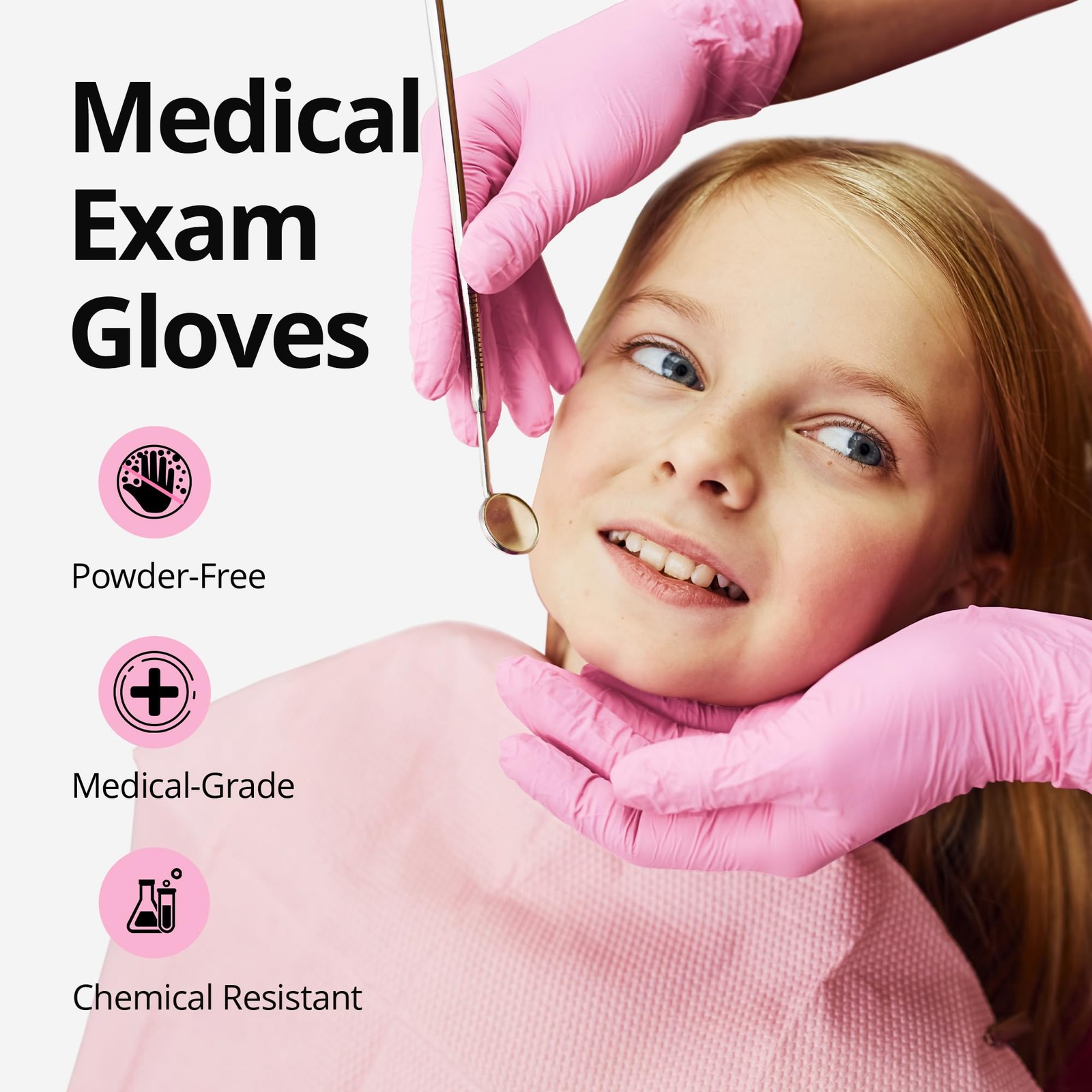 Pink Nitrile Gloves, 3-mil, Industrial Gloves Disposable Latex Free, for Clea…