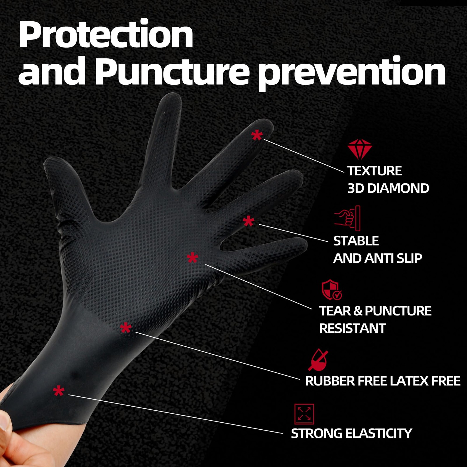 Jointown Upgraded 10 Mil Heavy Duty Nitrile Gloves Mechanic Gloves Nitrile
