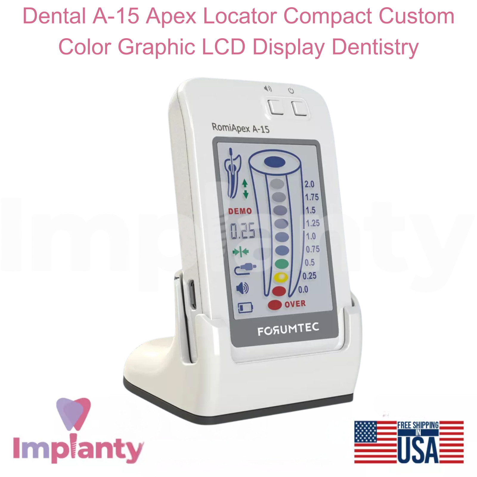 Dental A-15 Apex Locator Compact Custom Color Graphic LCD Display Dentistry