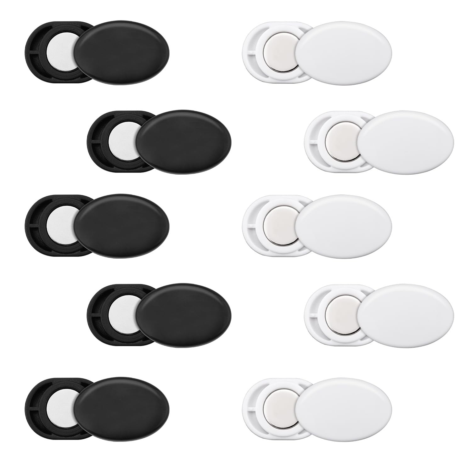 Gosknor 10 Pairs Race Bib Magnets, Plastic Magnetic Number white, black