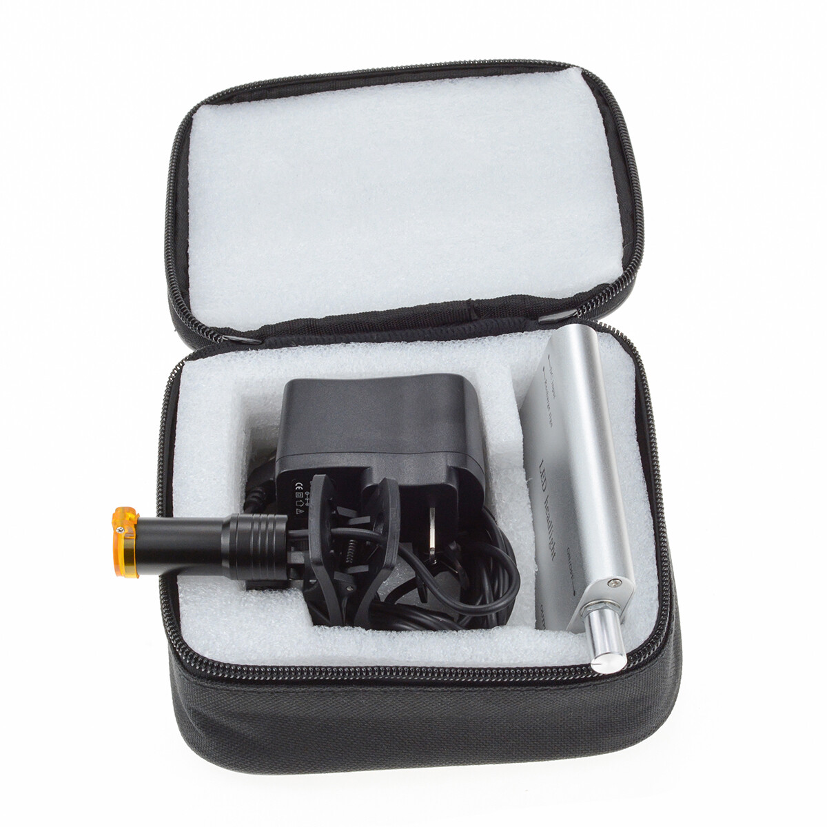 Dental 5W Plastic Clip LED Headlight High Power Lamp+Light Shield DY-007 Silver