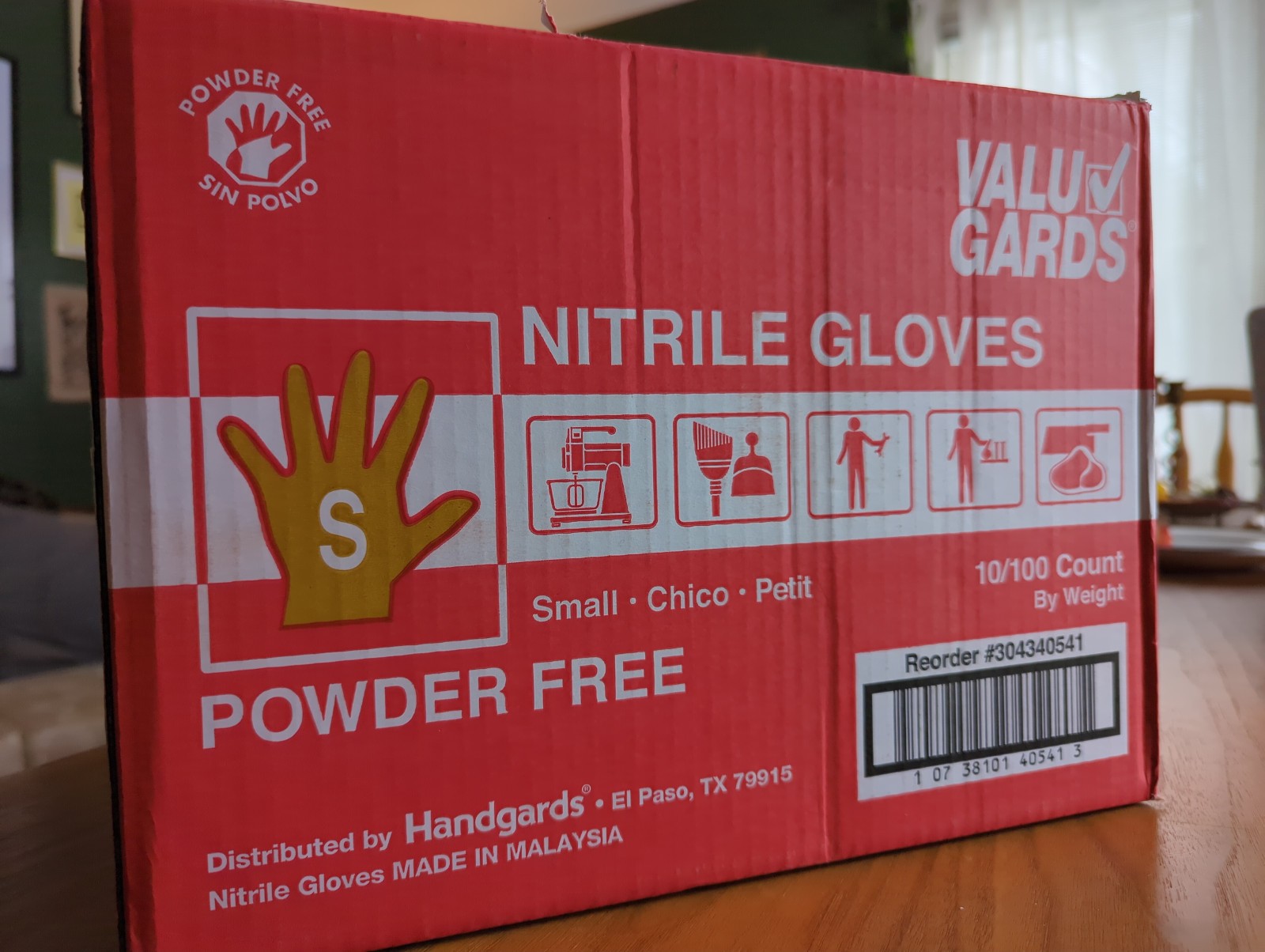 1 CASE Valu Gards Nitrile, Powder Free Gloves – SMALL – 10 boxes of 100 each