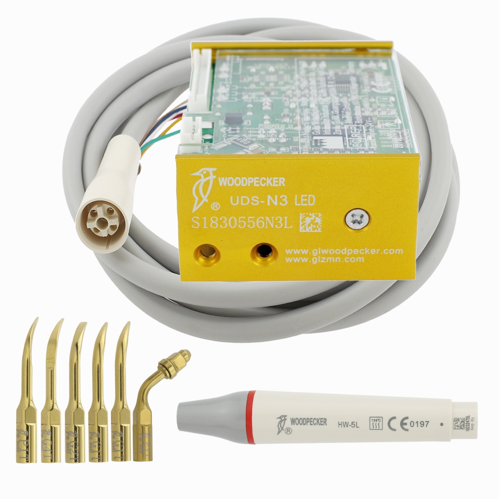 Woodpecker Ultrasonic Scaler N2 V3 LED Handpiece Piezo Tips fit EMS Satelec DTE