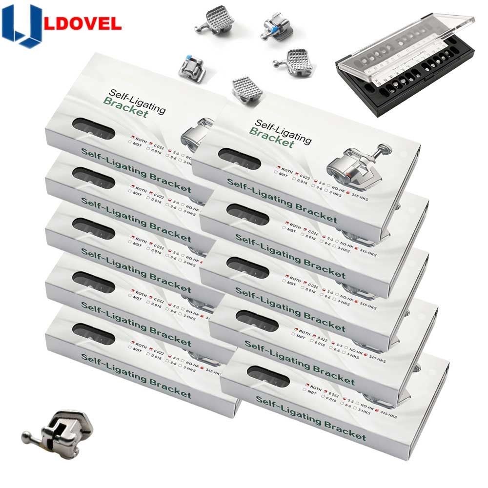 10 packs Dental Orthodontic Self Ligating Braces Bracket Mini Roth.022 Hooks 345