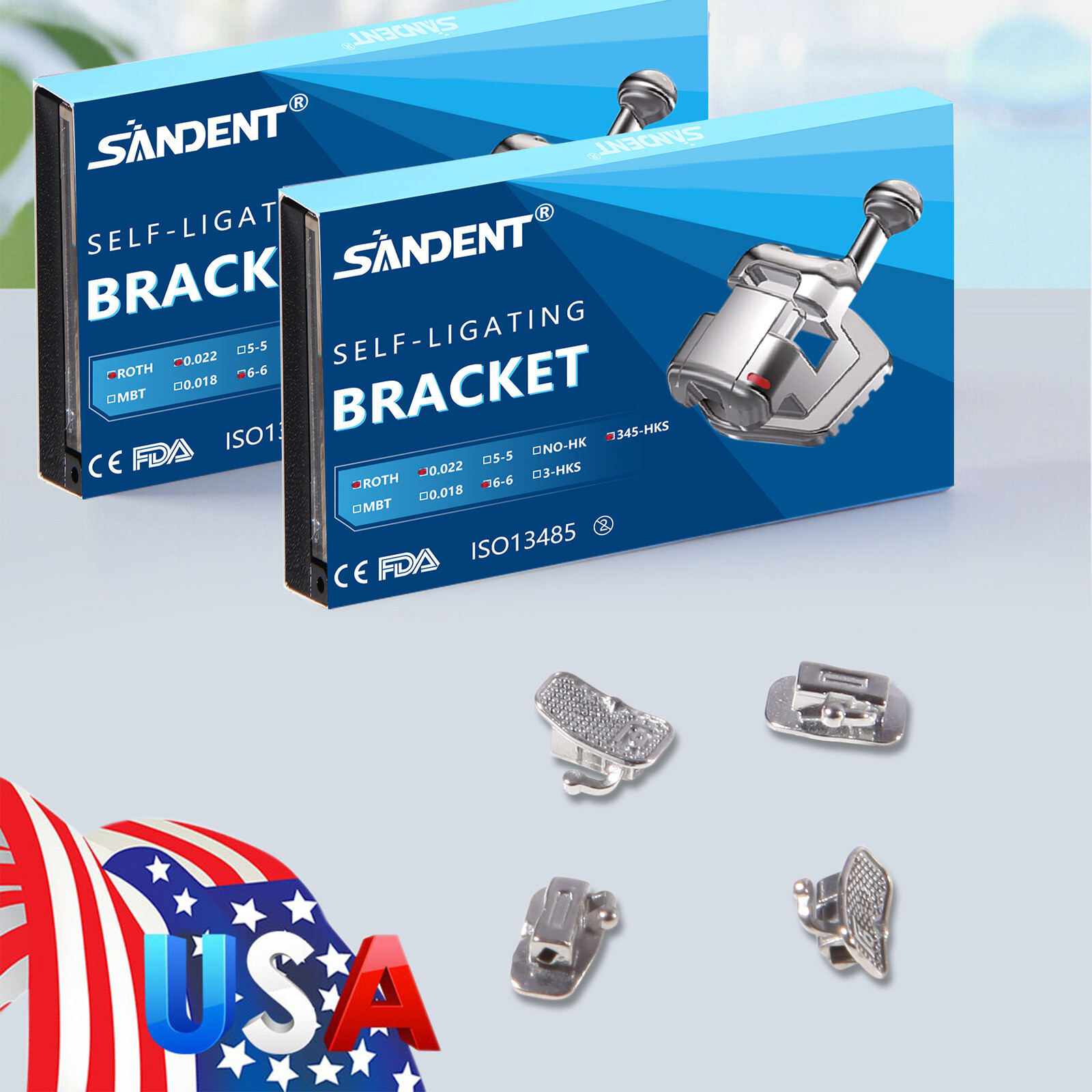Dental Self Ligating Bracket Braces Mini Roth.022 345HK