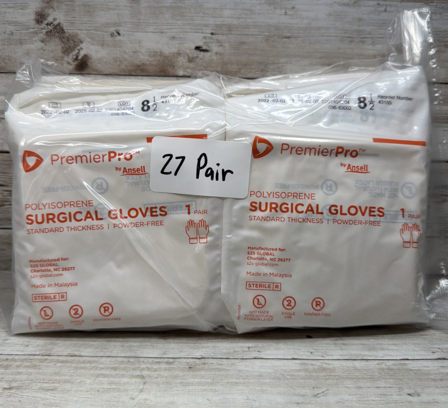 Premier Pro Polyisoprene Surgical Gloves Ansell *27 Pair* Size: 8.5 *See Date*