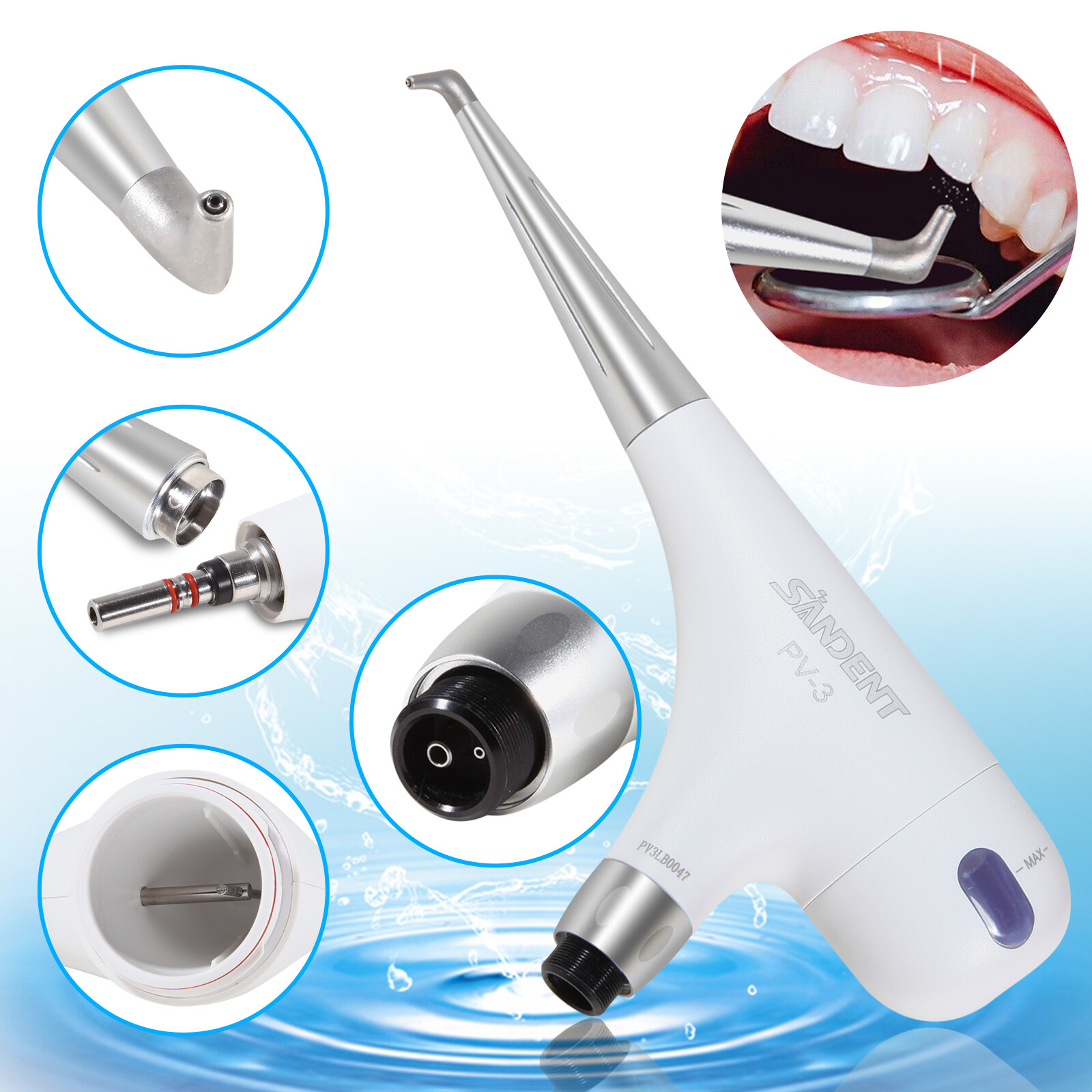 Dental 2 Hole Air Prophy Flow Teeth Polishing Polisher Handpiece Hygiene PV3 B2